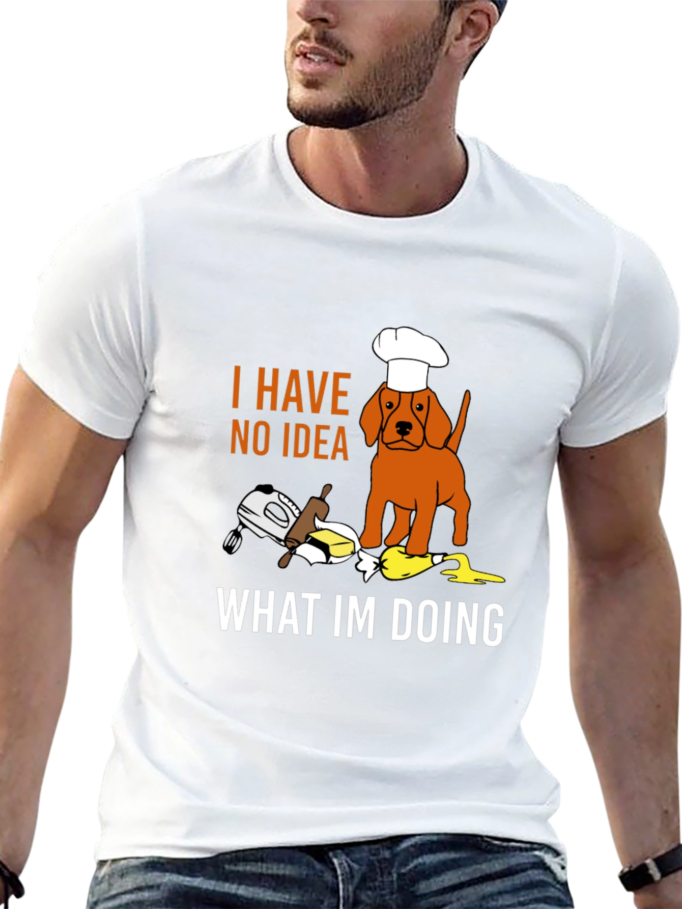 Black Funny Dog Chef T-Shirt: "I Have No Idea What I'm Doing" view 13