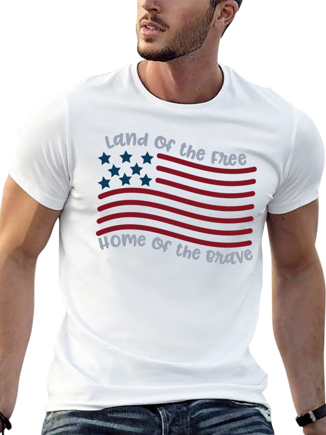 Black Patriotic 'Land of the Free' Graphic Tee view 13