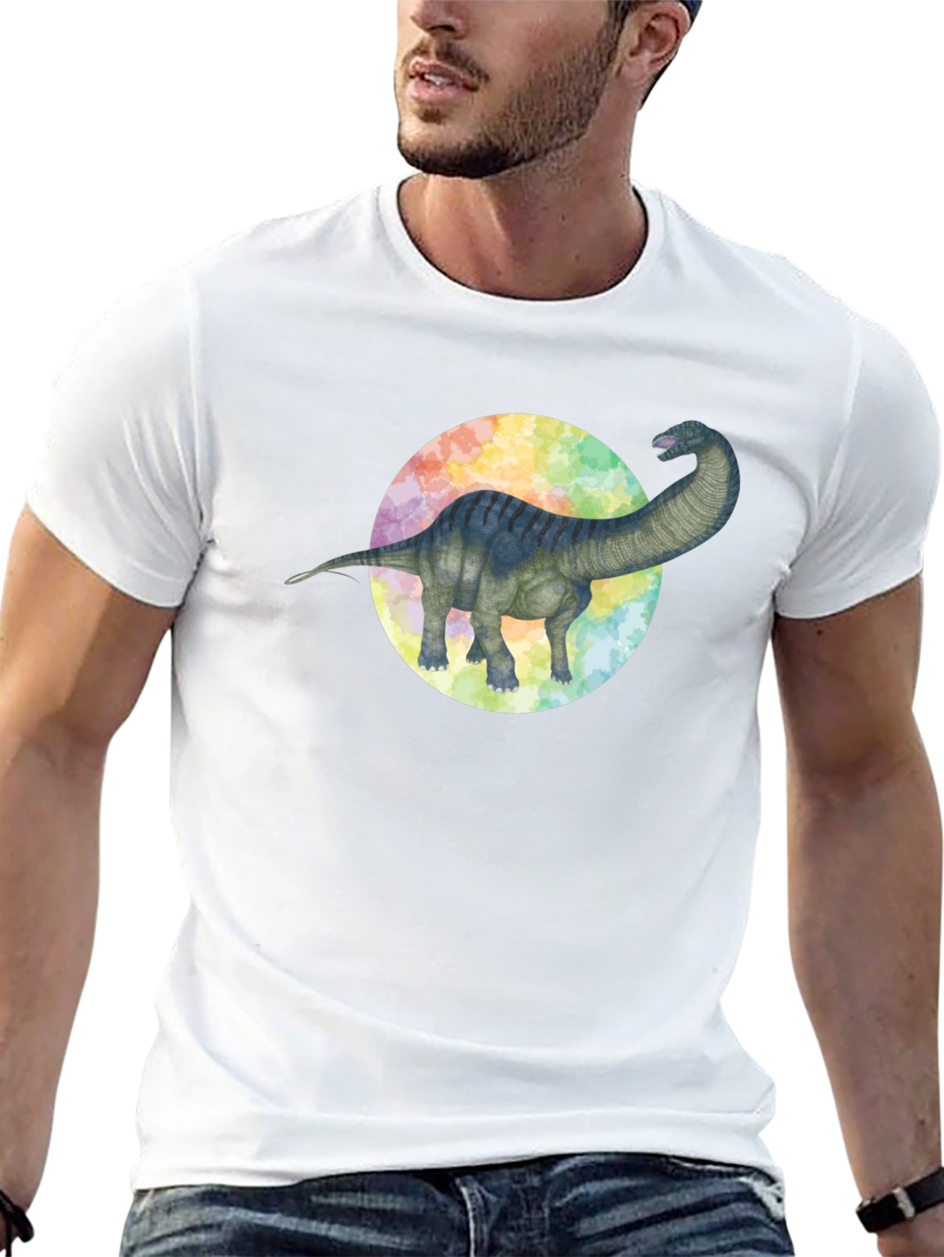 Black Dinosaur Graphic Tee - Brachiosaurus Black T-Shirt view 13
