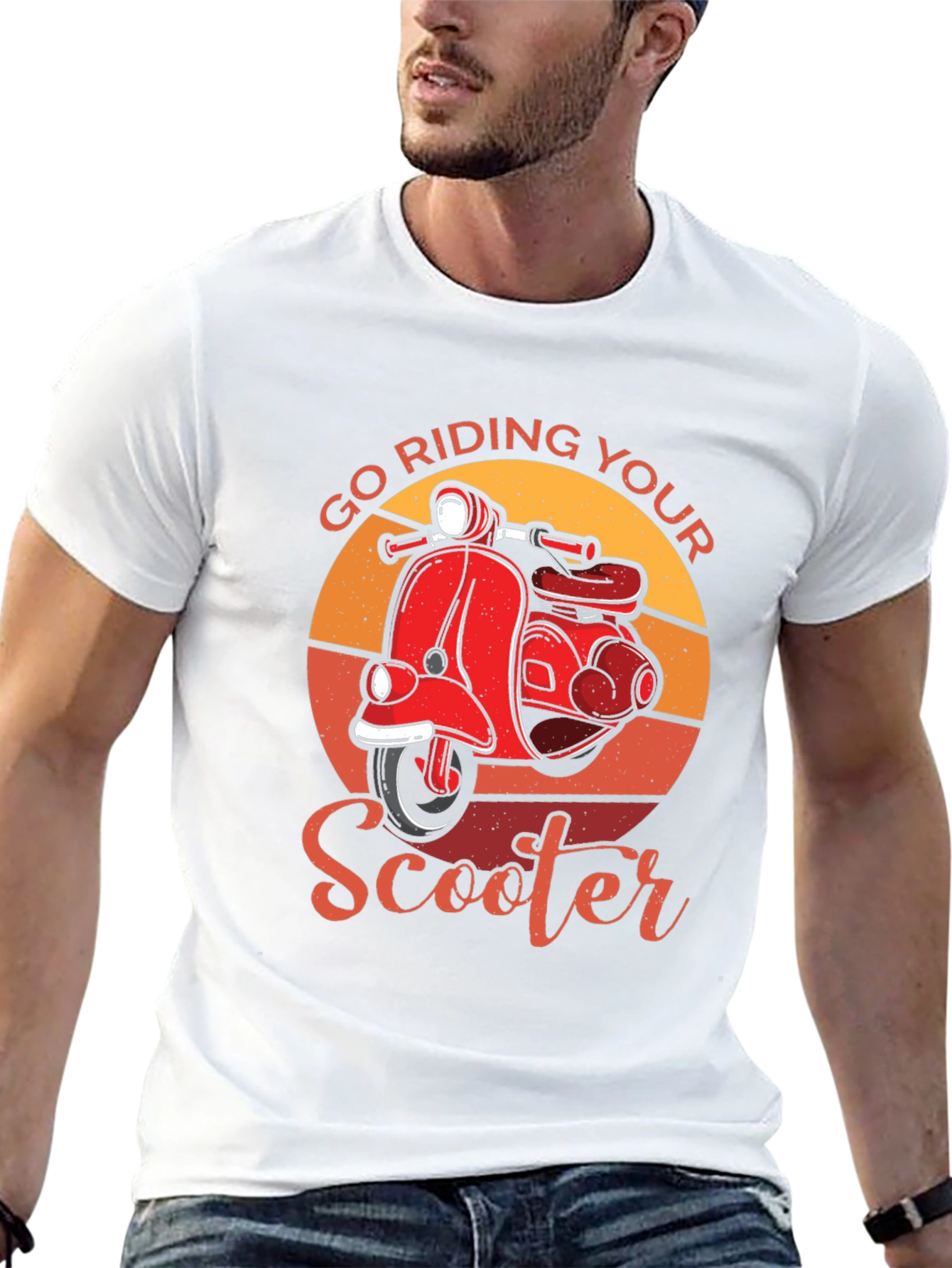 Black Go Riding Your Scooter Retro T-Shirt view 13