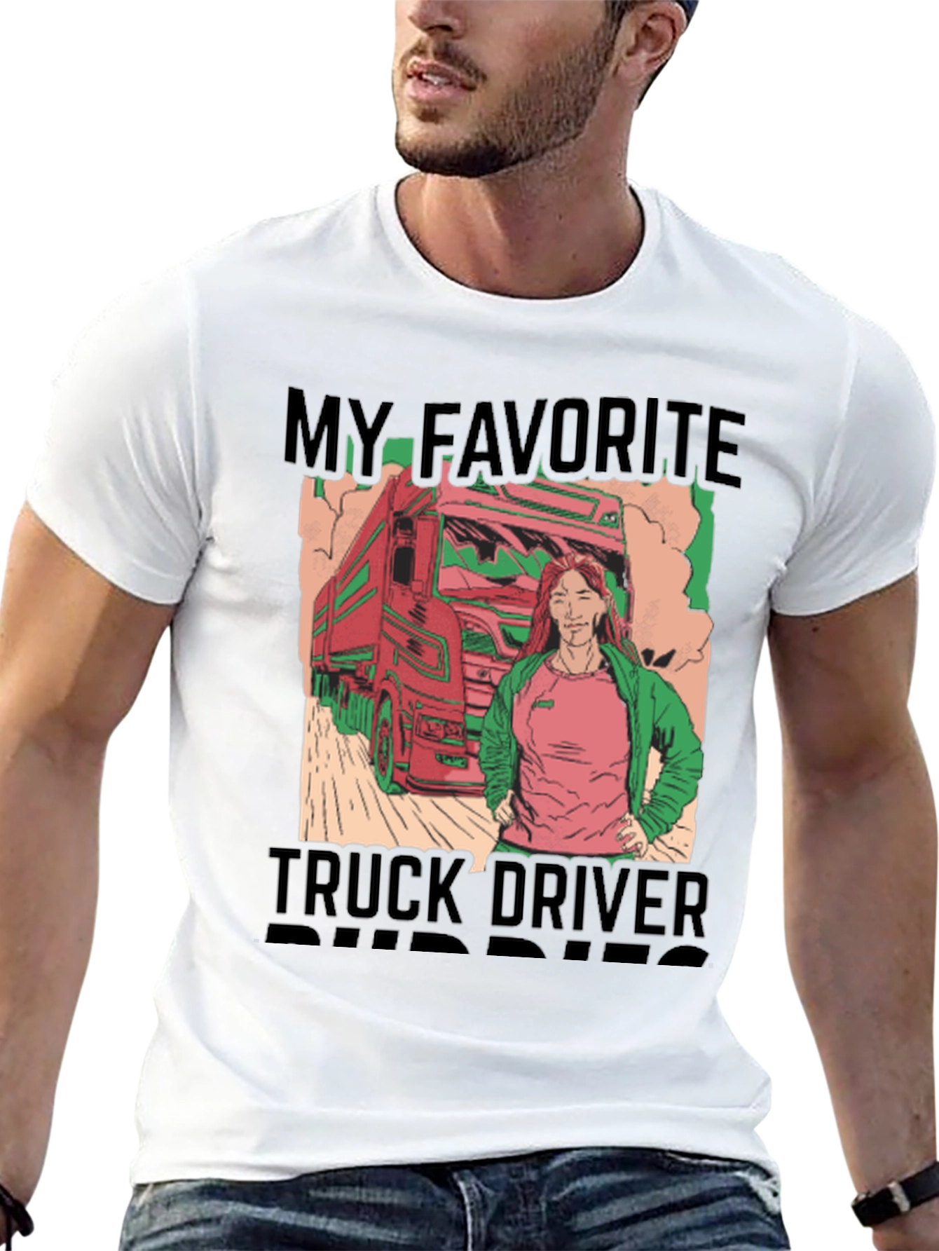 Black My Favorite Truck Driver Buddies Graphic T-Shirt view 13