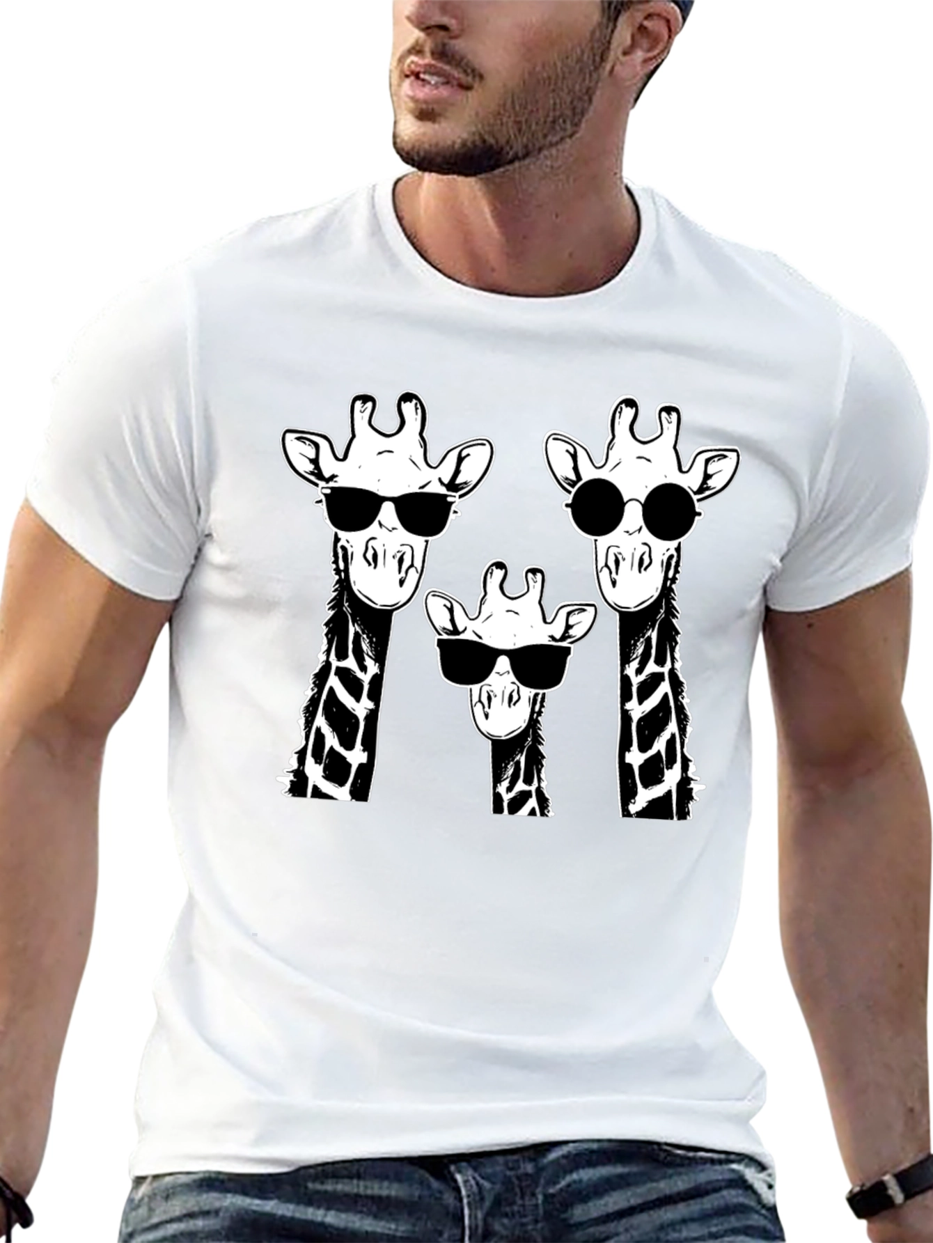 Black Giraffe Squad T-Shirt - Cool Animal Graphic Tee view 13
