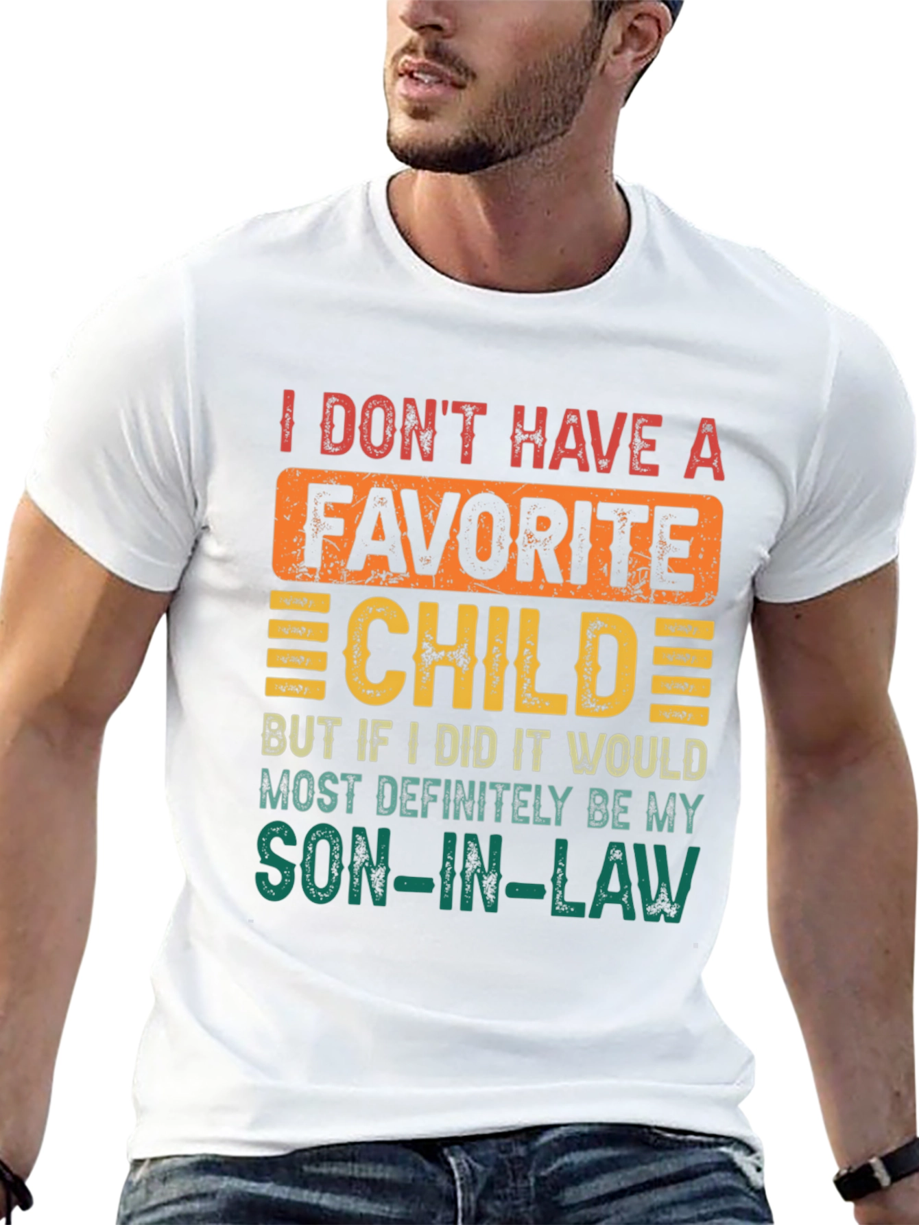 Black Funny Son-in-Law Favorite Child T-Shirt view 13