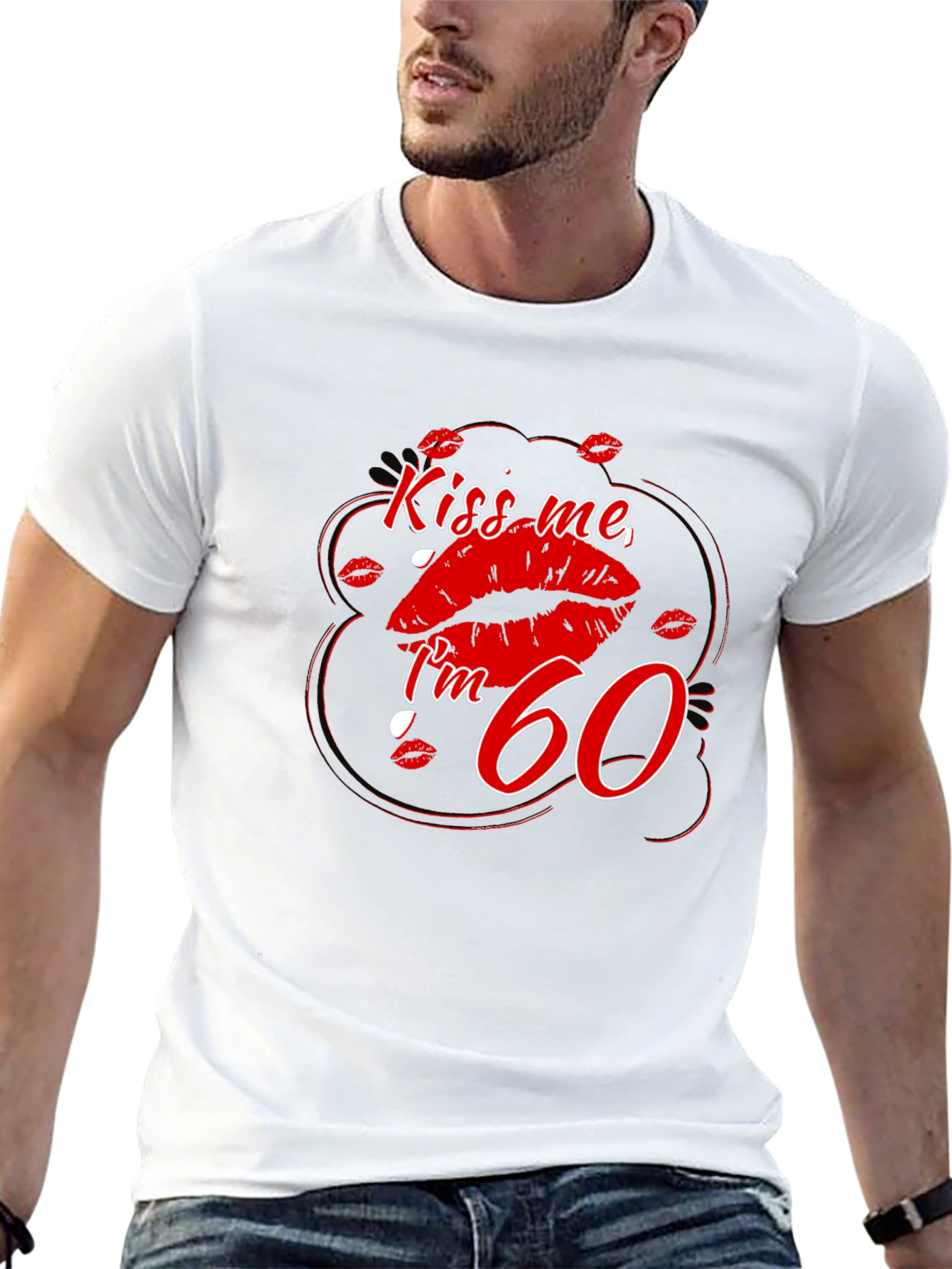 Black Kiss Me I'm 60 T-Shirt view 13