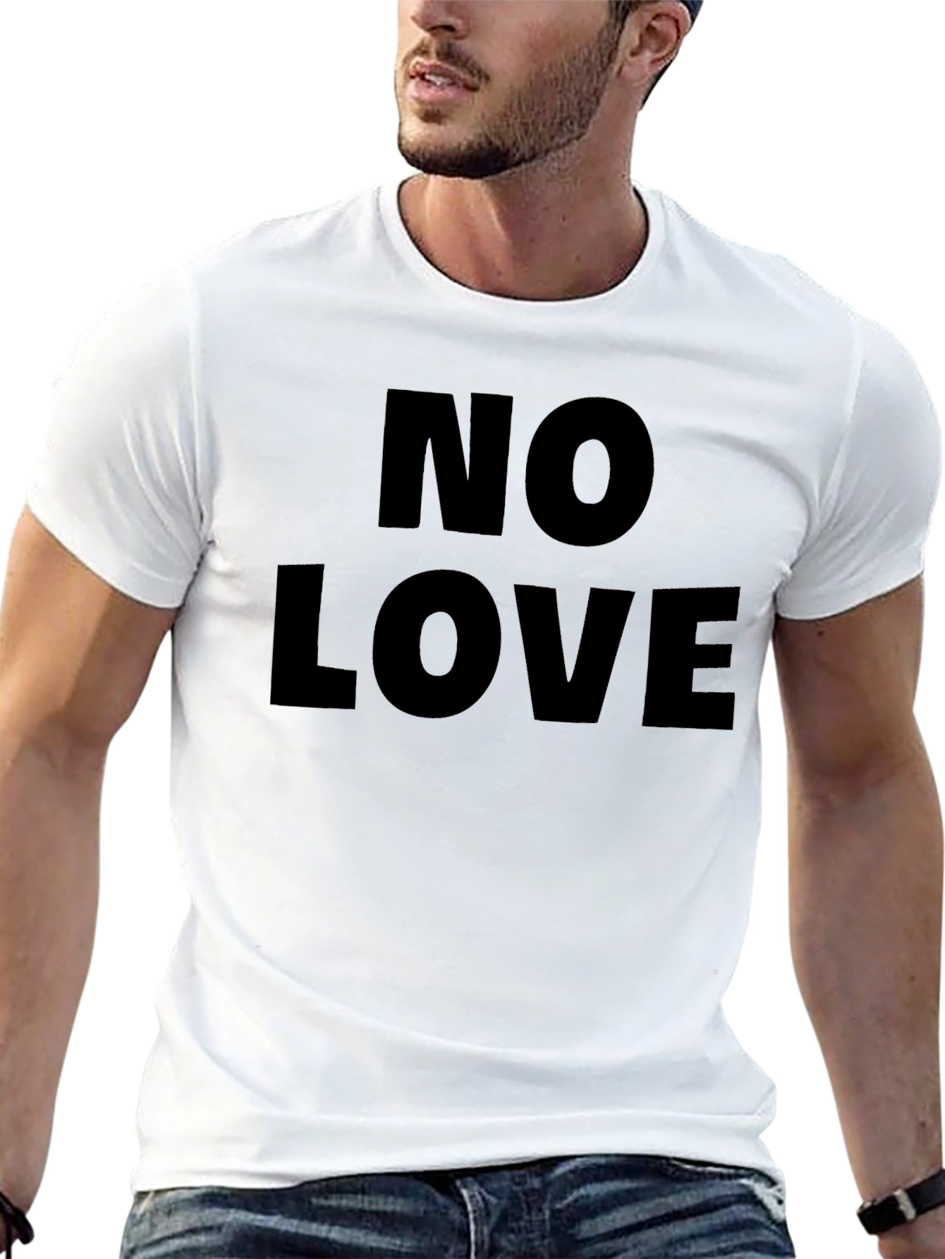 Black No Love Black Graphic T-Shirt view 13