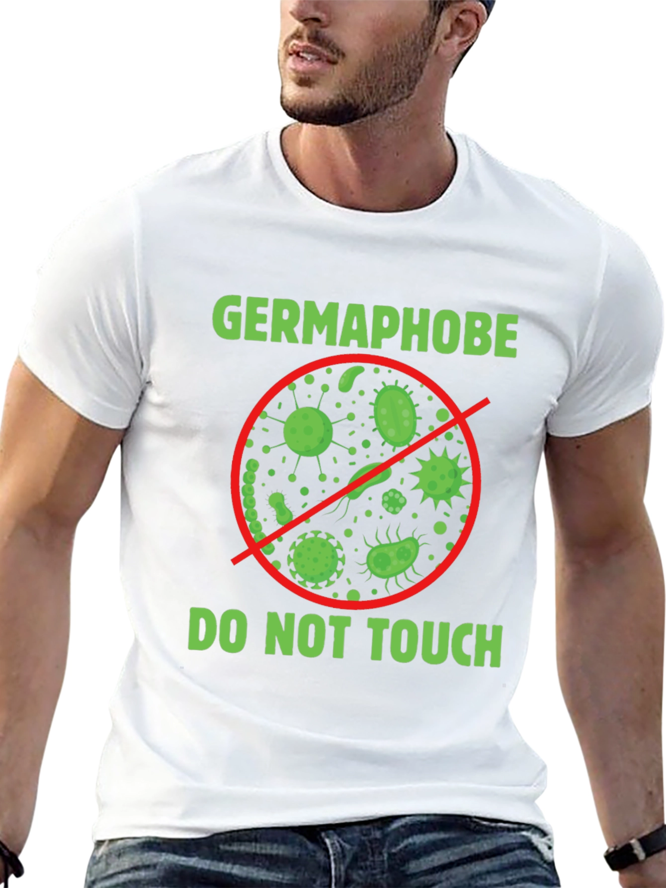 Black Germaphobe - Do Not Touch - Graphic T-Shirt view 13