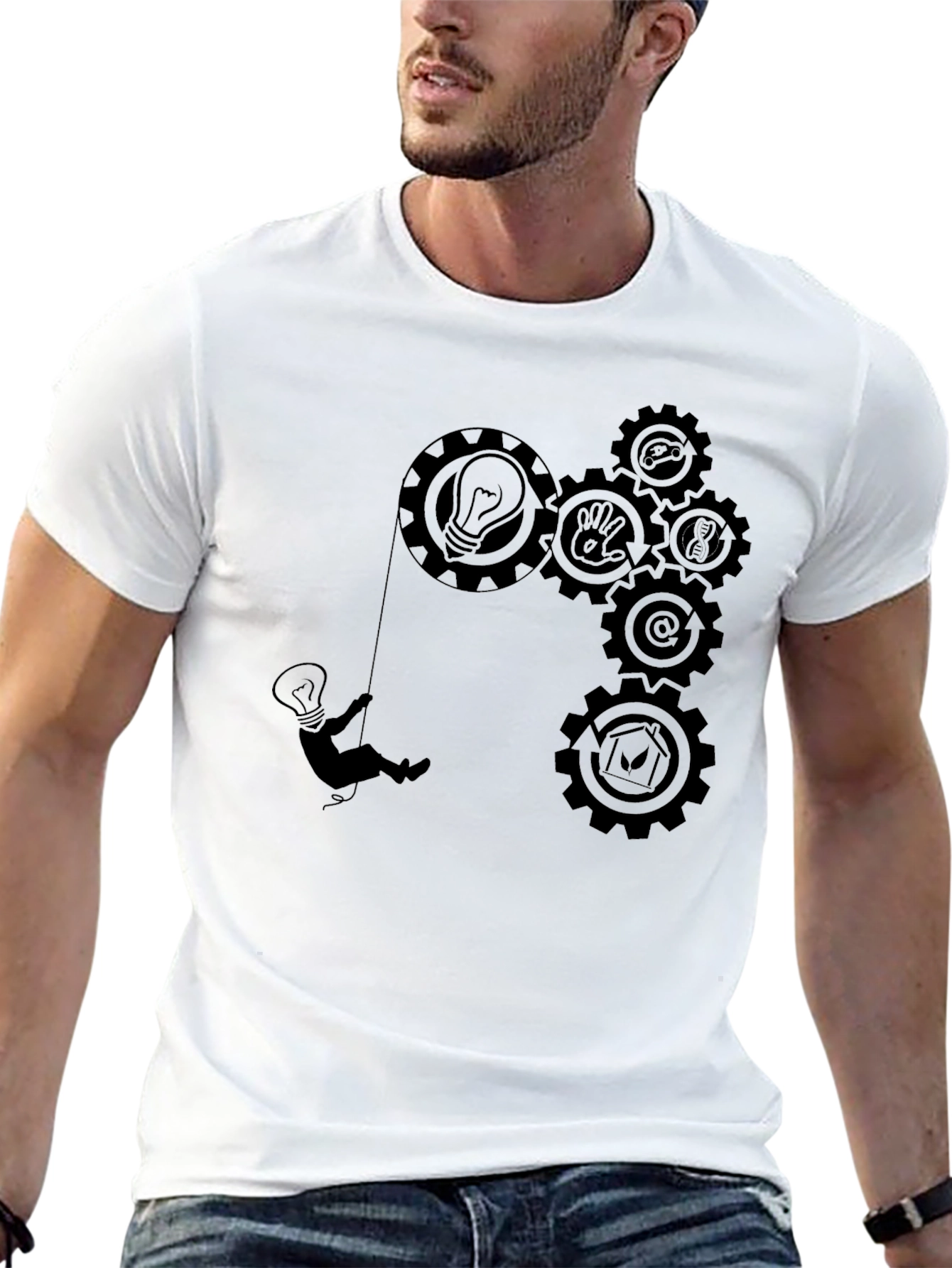 Black Creative Gears T-Shirt - Mens Black Graphic Tee view 13