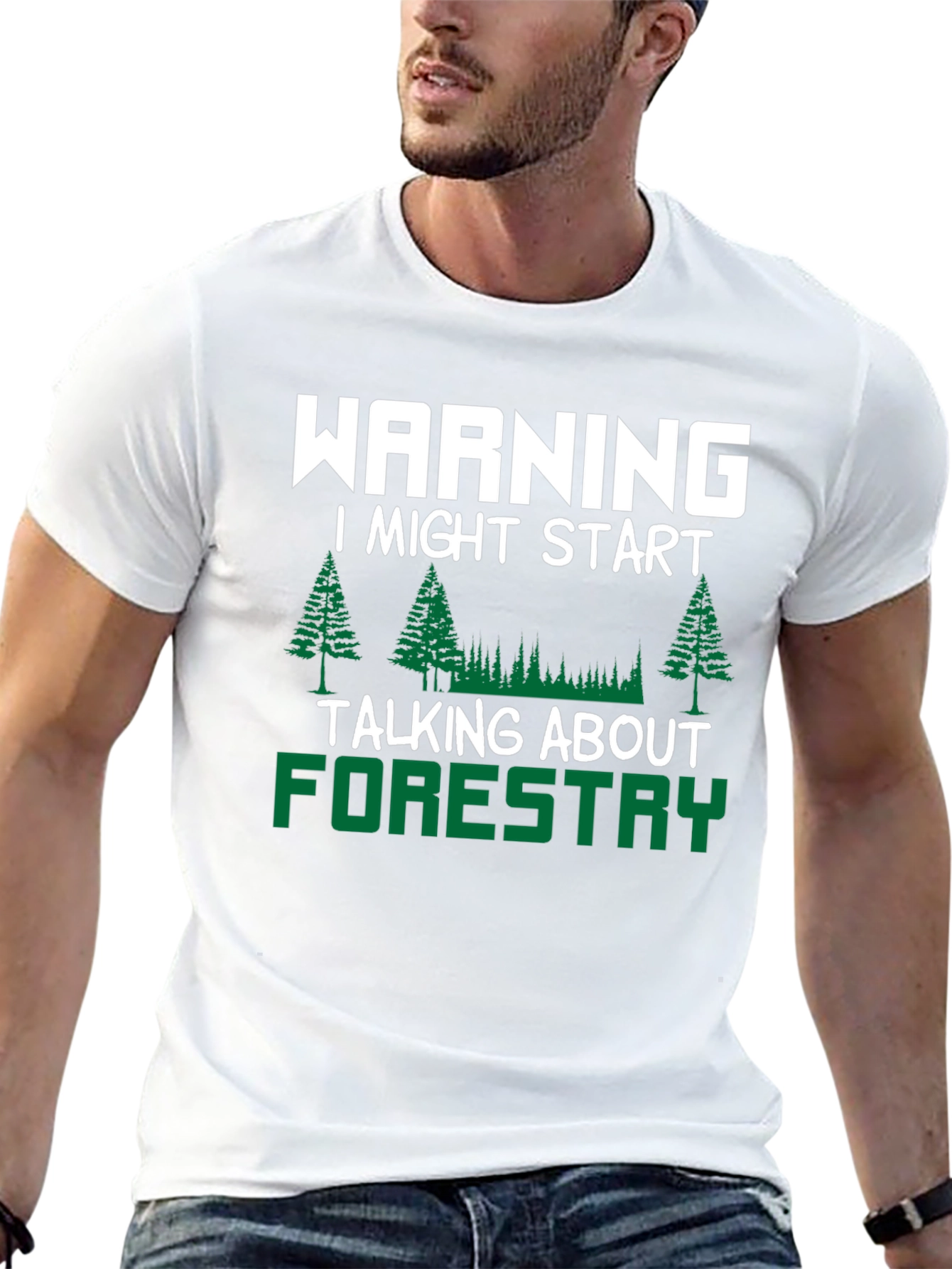 Black Warning Forestry T-Shirt view 13