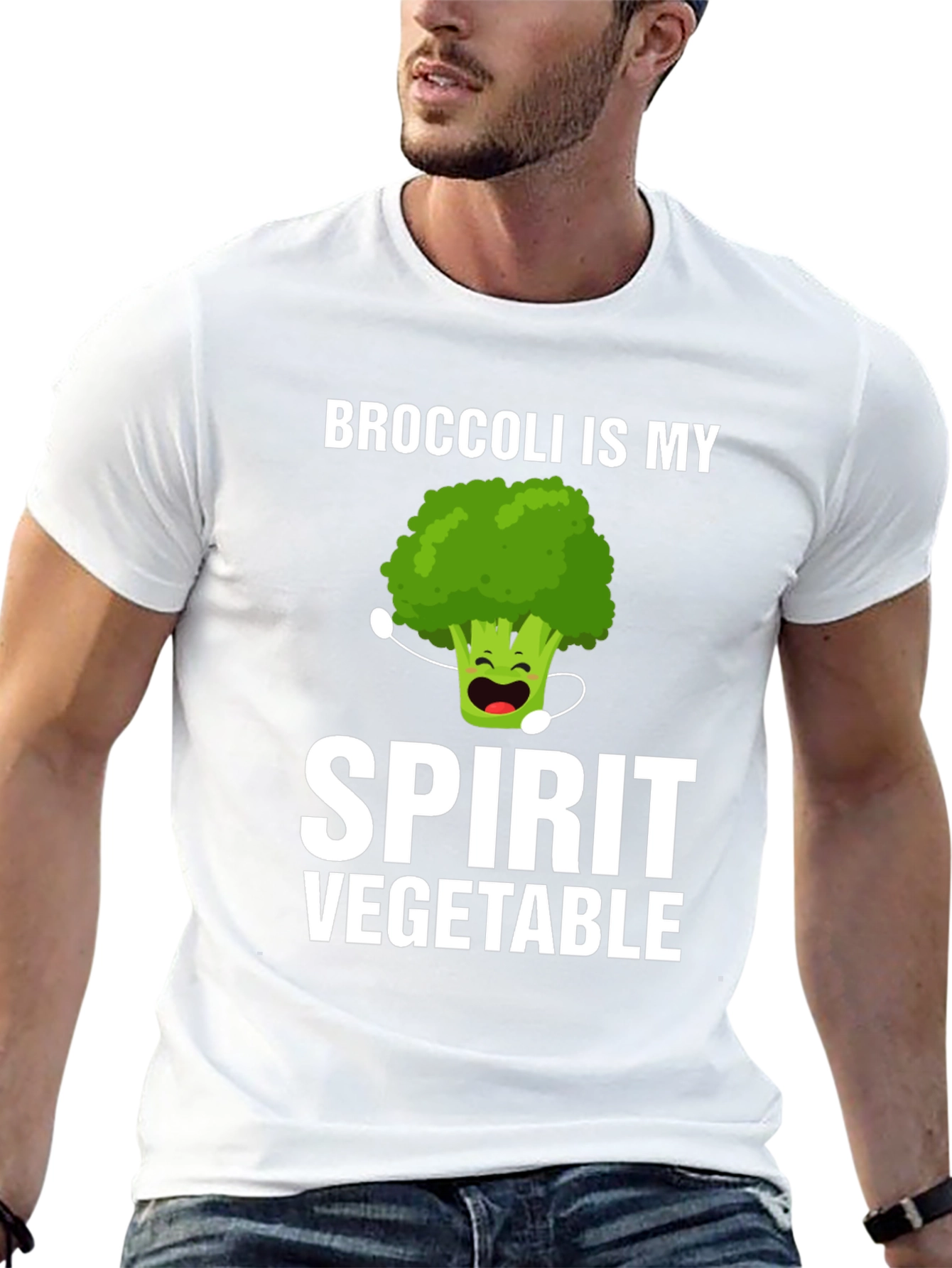 Black Broccoli Spirit Vegetable T-Shirt Funny Foodie Tee view 13