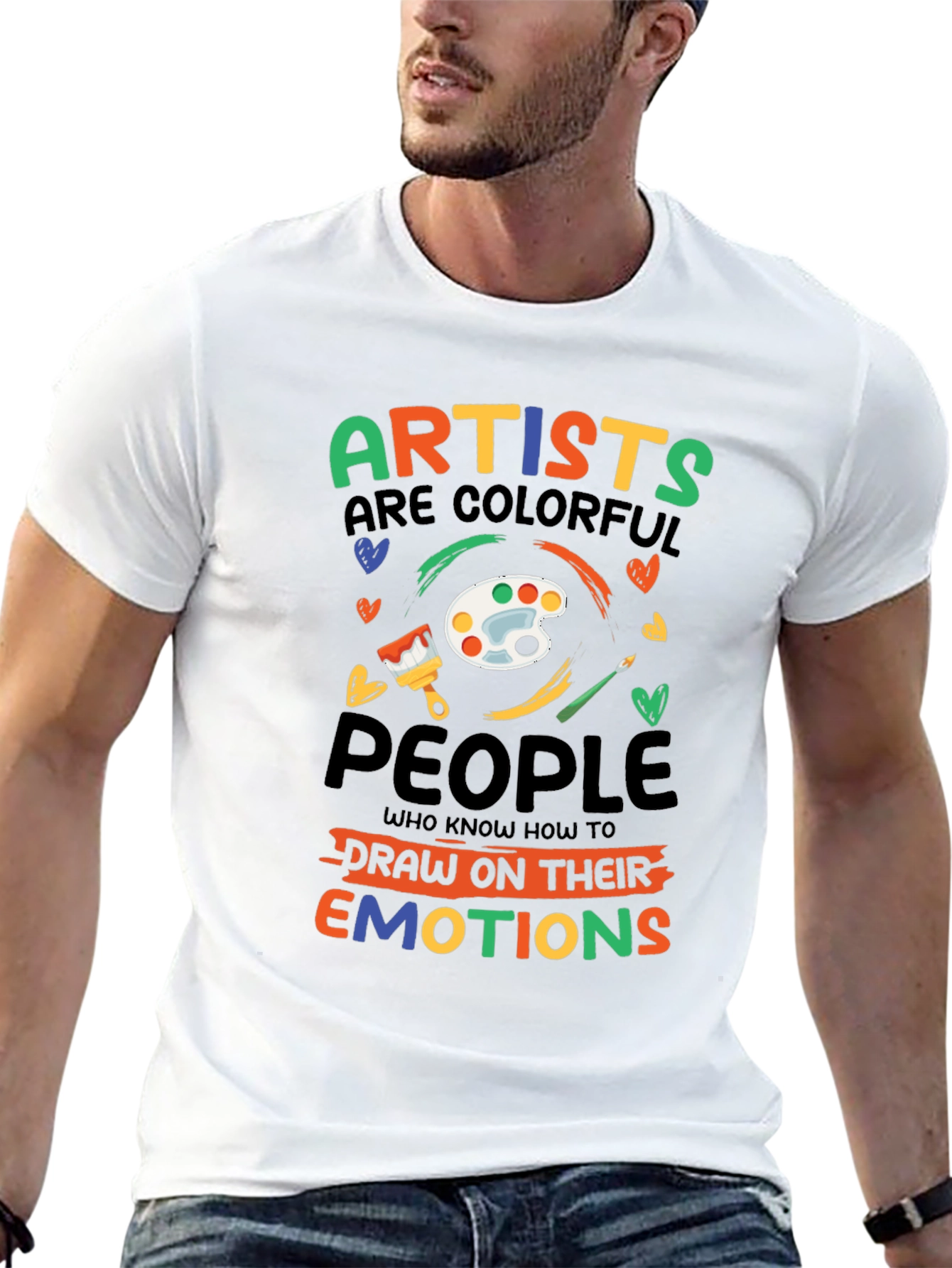 Black Colorful Artist T-Shirt: Draw Your Emotions view 13