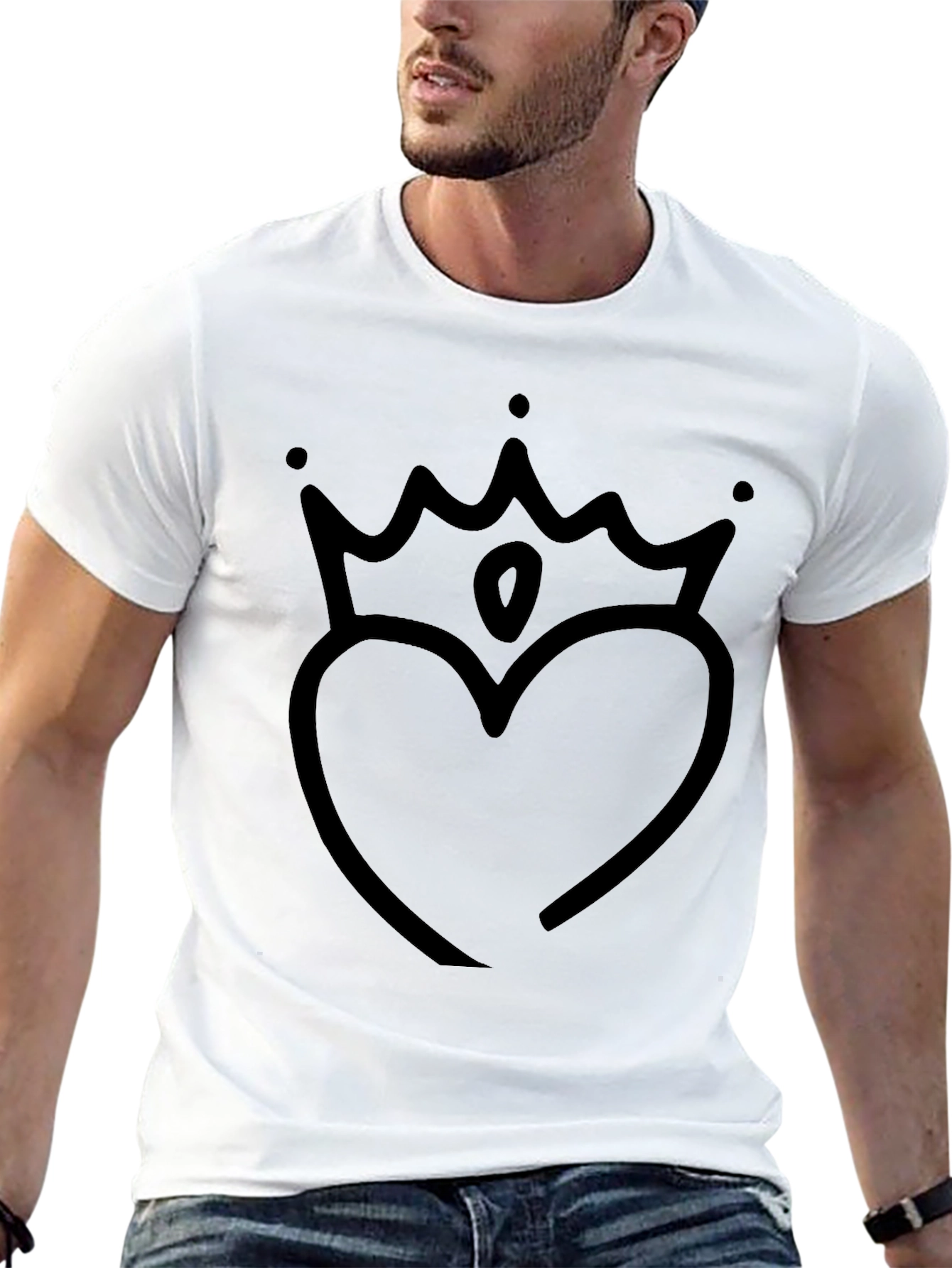Black Heart Crown Graphic Tee - Stylish Unisex T-Shirt view 13