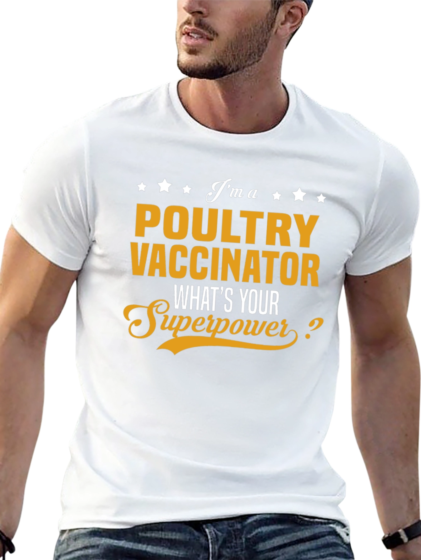 Black Poultry Vaccinator Superpower T-Shirt view 13