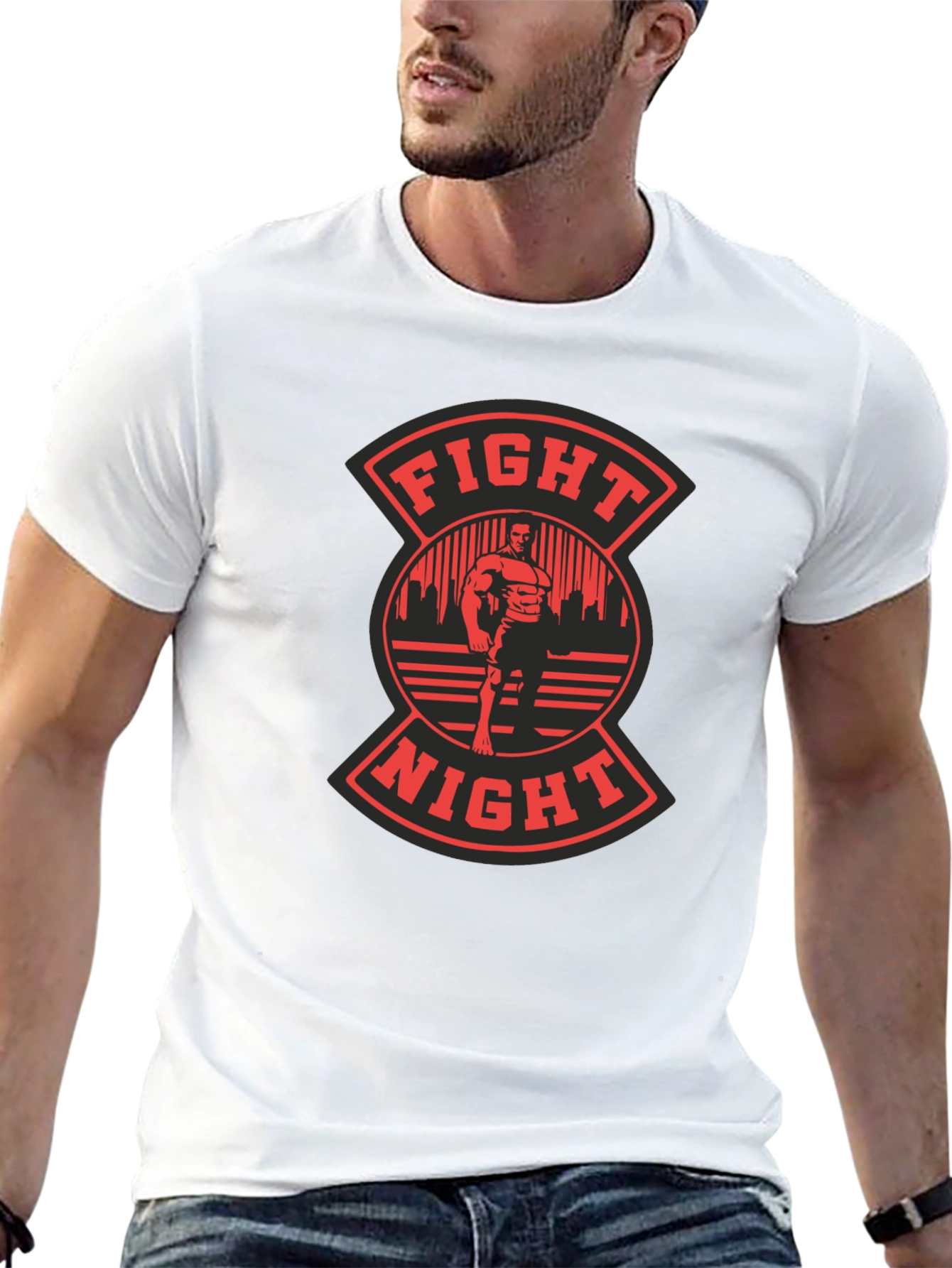 Black Fight Night Graphic T-Shirt - Men's Black Tee view 13