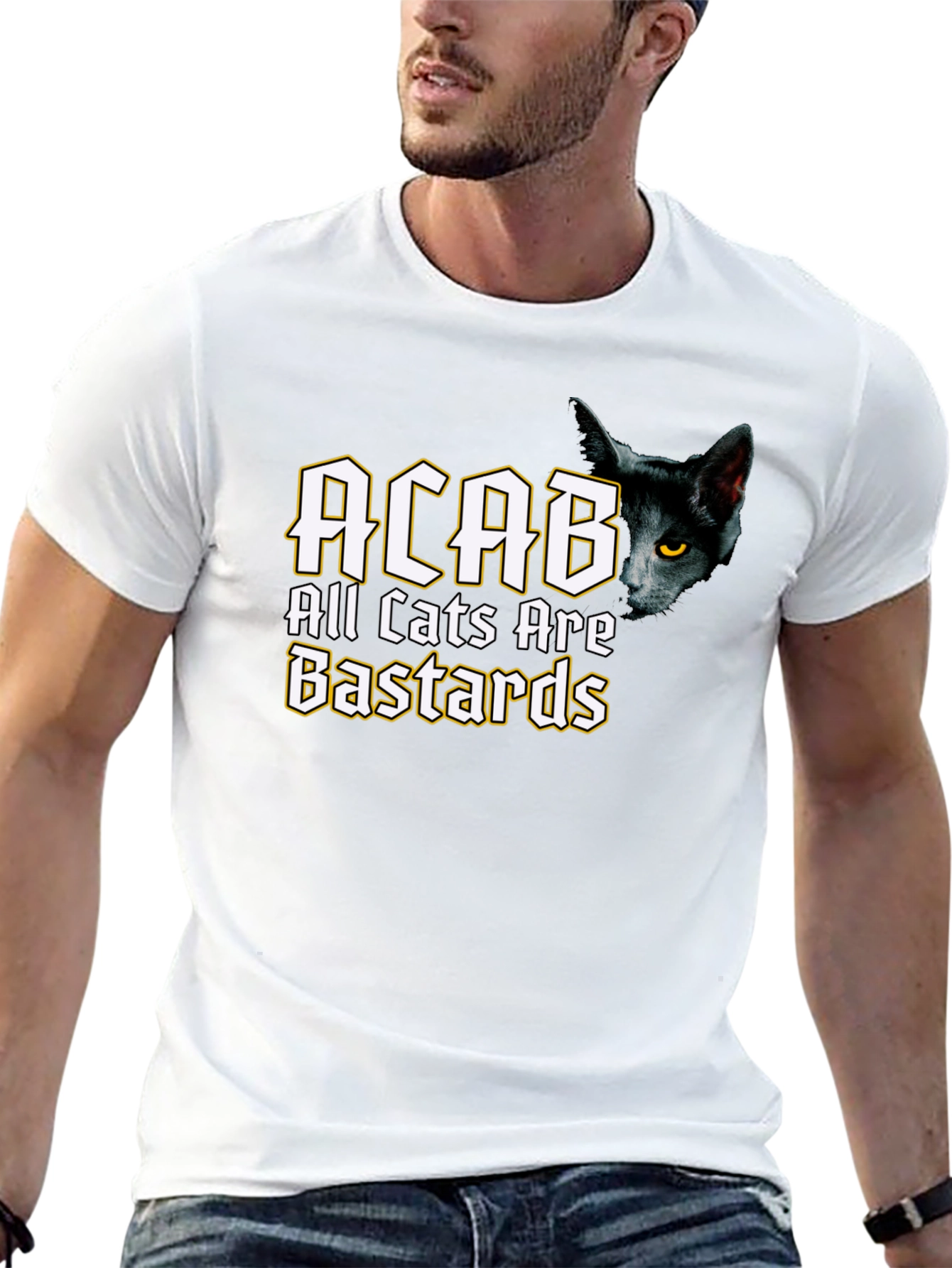 Black ACAB All Cats Are Bastards Black T-Shirt view 13