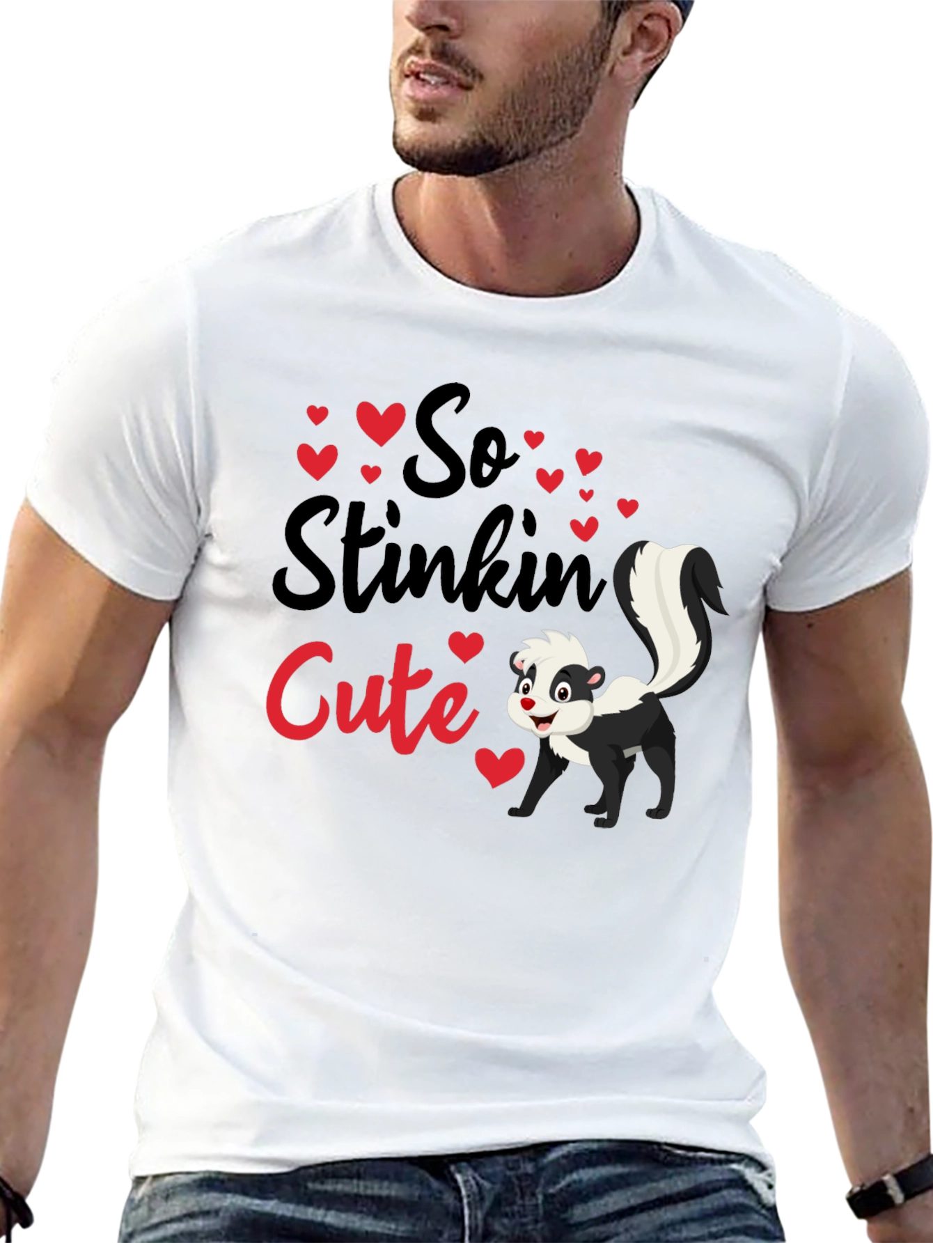 Black So Stinkin' Cute Skunk T-Shirt view 13