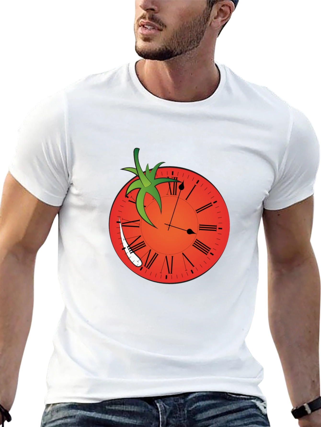 Black Tomato Clock Graphic Tee - Unique Design view 13