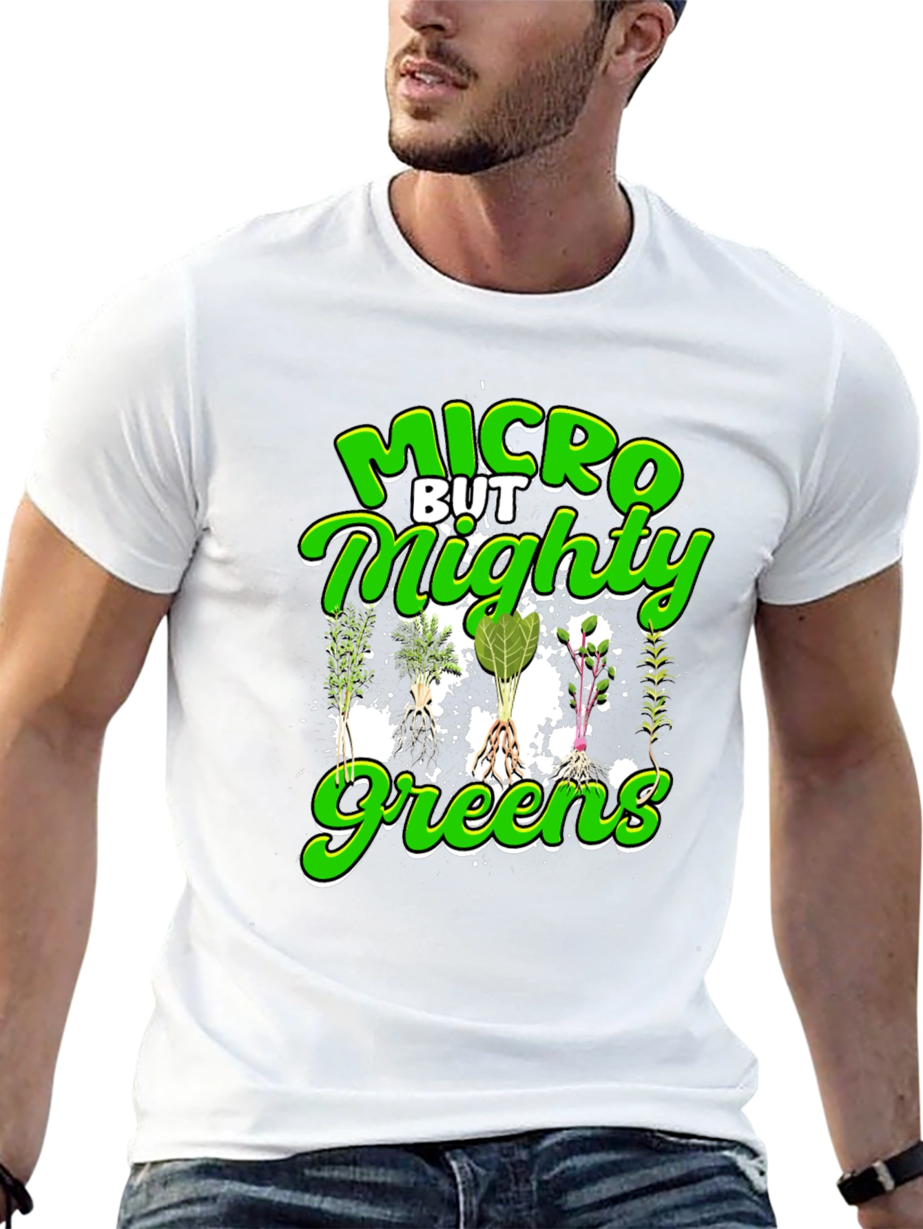 Black Micro But Mighty Greens T-Shirt - Black view 13