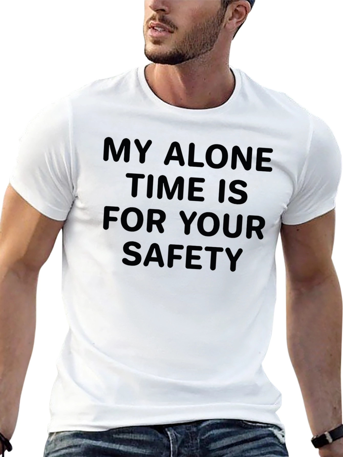 Black Alone Time Safety Graphic Tee view 13
