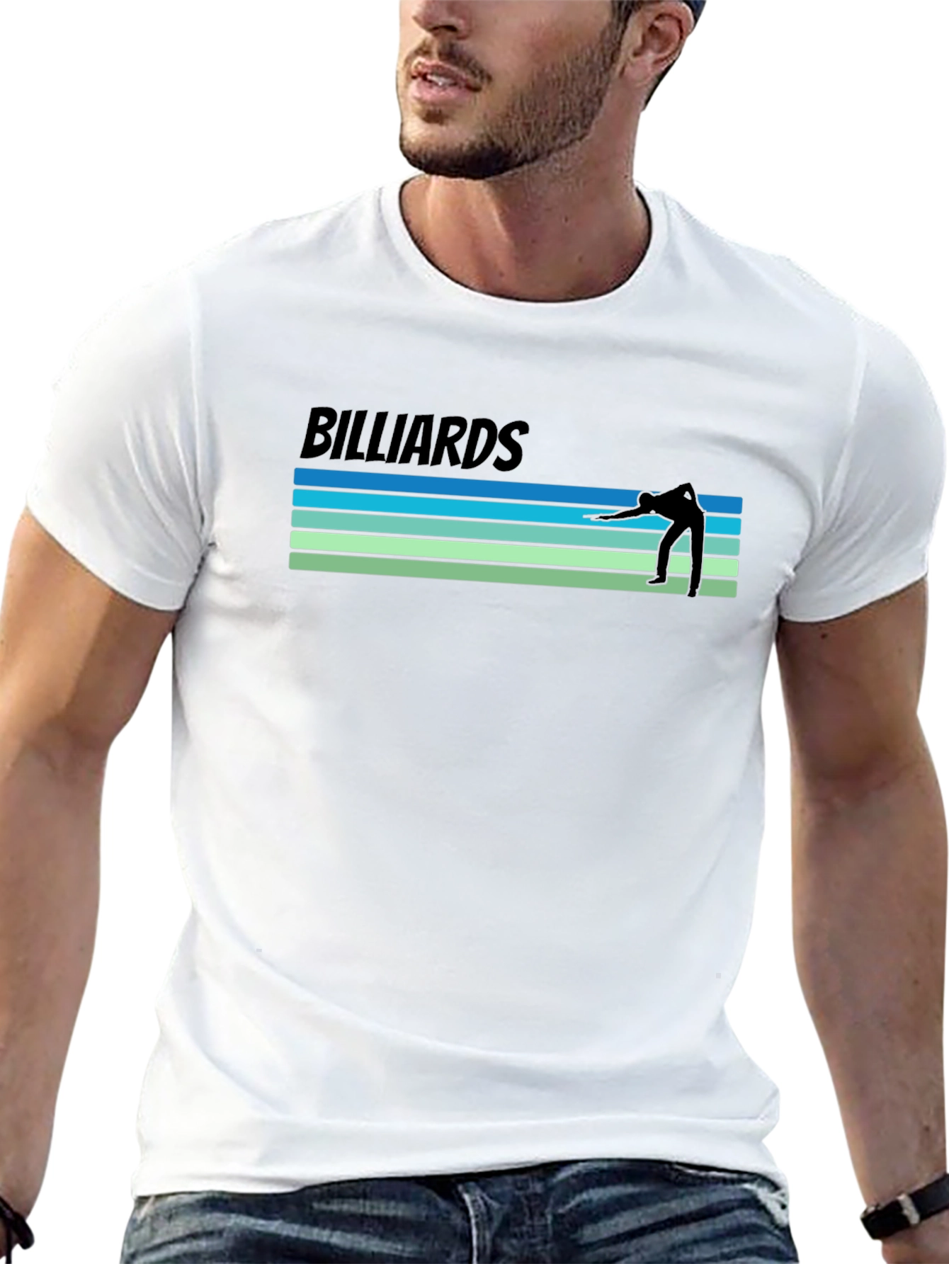 Black Billiards Retro Style Graphic T-Shirt view 13