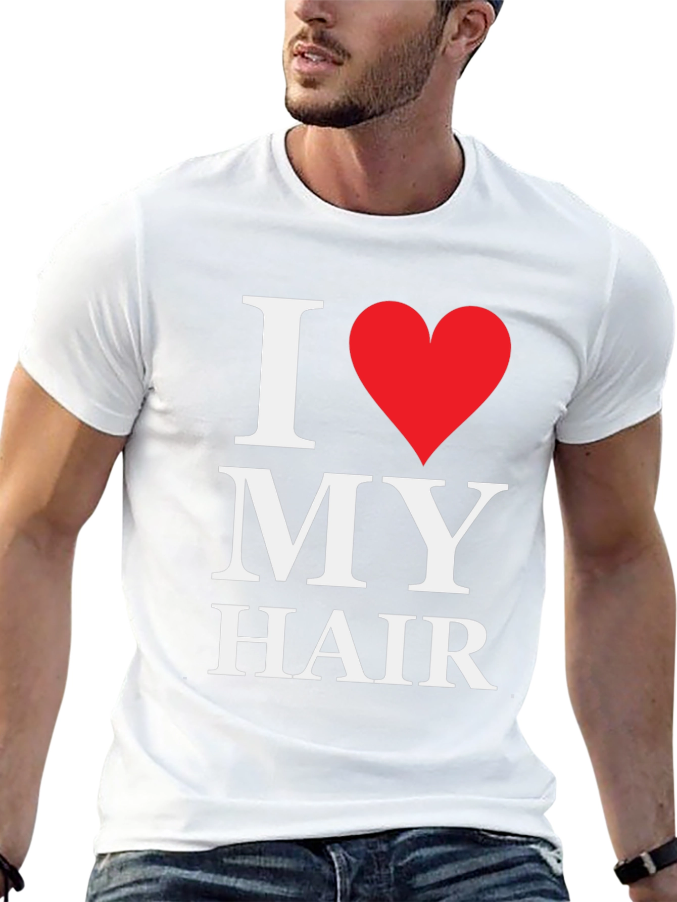 Black I Love My Hair Graphic Tee - Black Cotton T-Shirt view 13