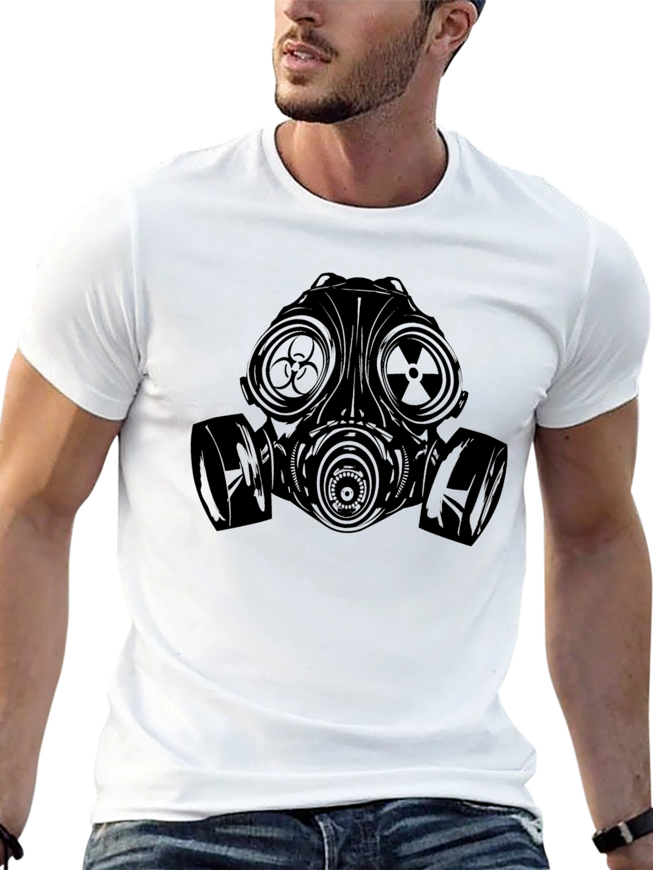 Black Gas Mask Graphic Tee - Black view 13