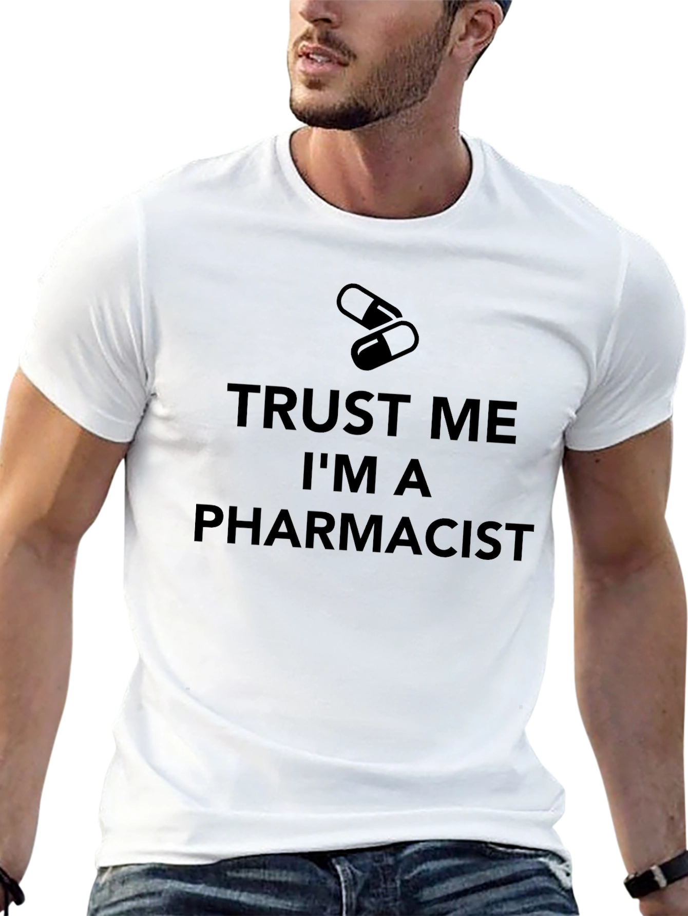 Black Trust Me I'm A Pharmacist T-Shirt view 13