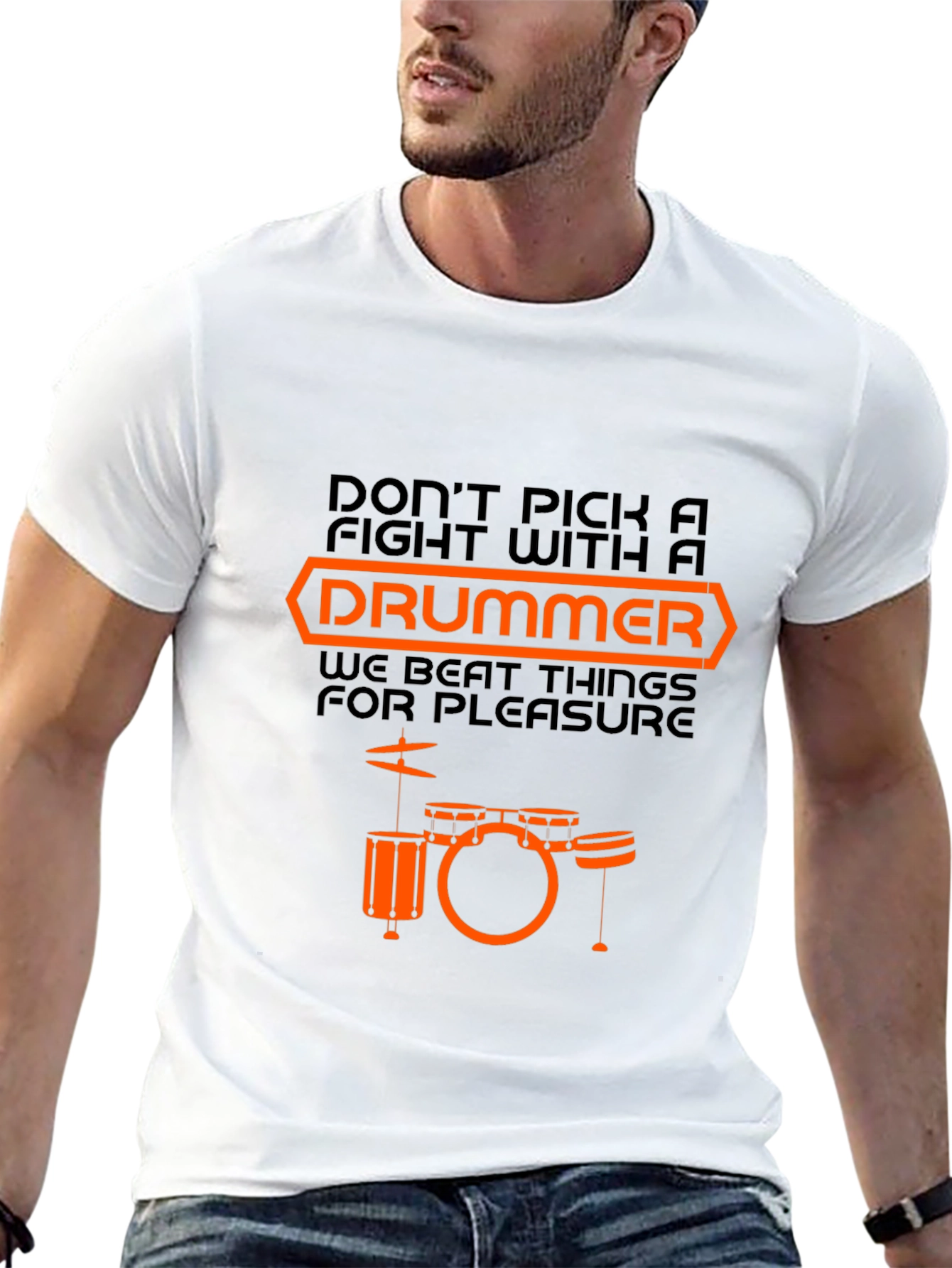 Black Drummer T-Shirt - Funny Music Lover Tee view 13