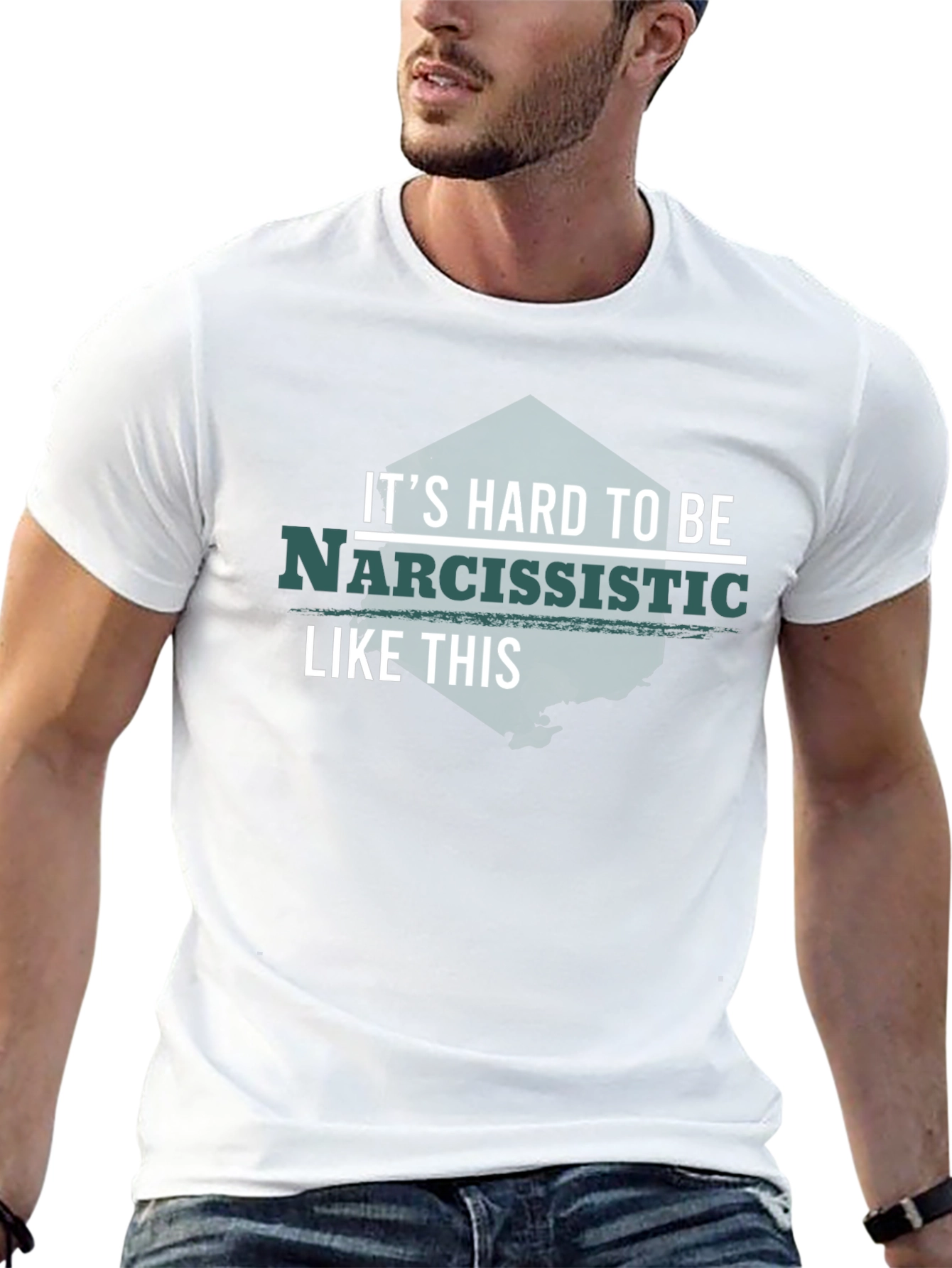 Black Narcissistic Funny T-Shirt - Black view 13