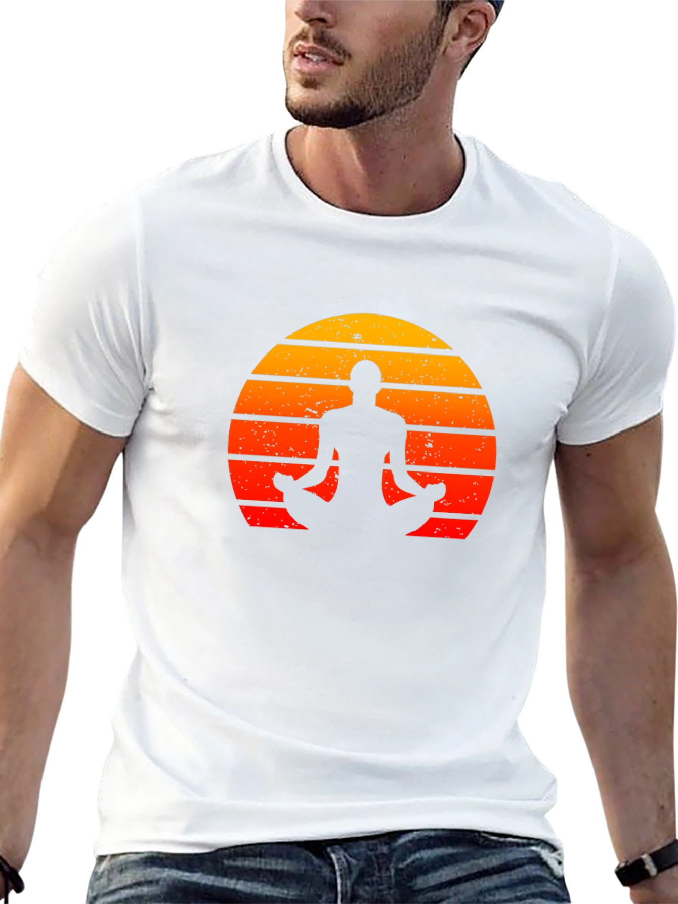 Black Yoga Silhouette Sunset Graphic T-Shirt view 13