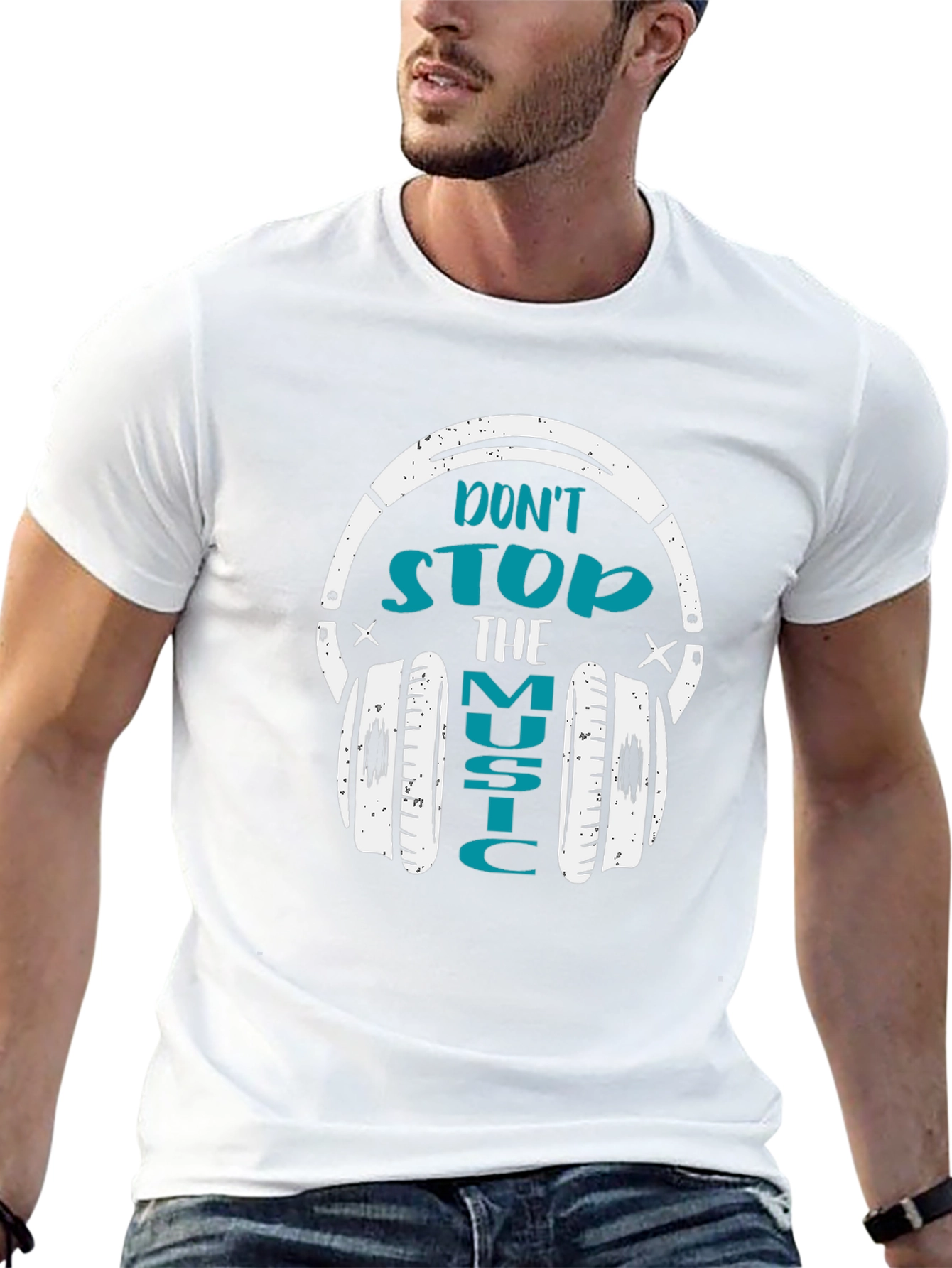 Black Don't Stop the Music Graphic T-Shirt view 13