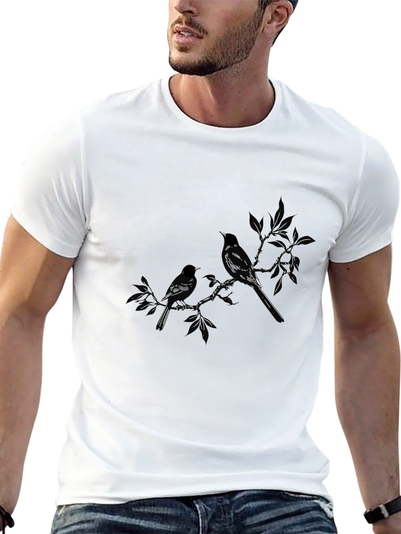 Black Black Bird Branch Graphic Tee view 13