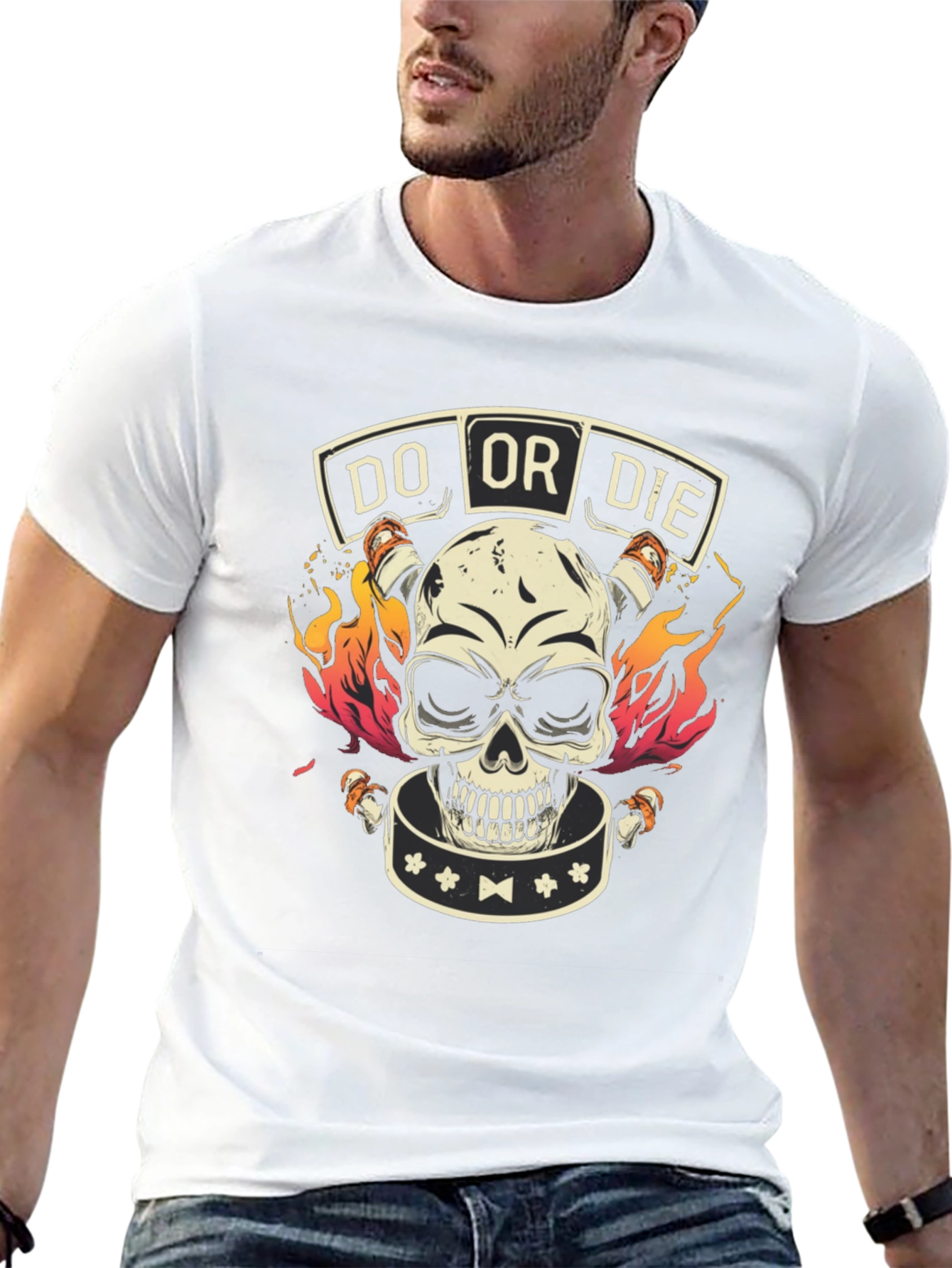 Black Do or Die Skull Graphic Tee - Bold Style view 13