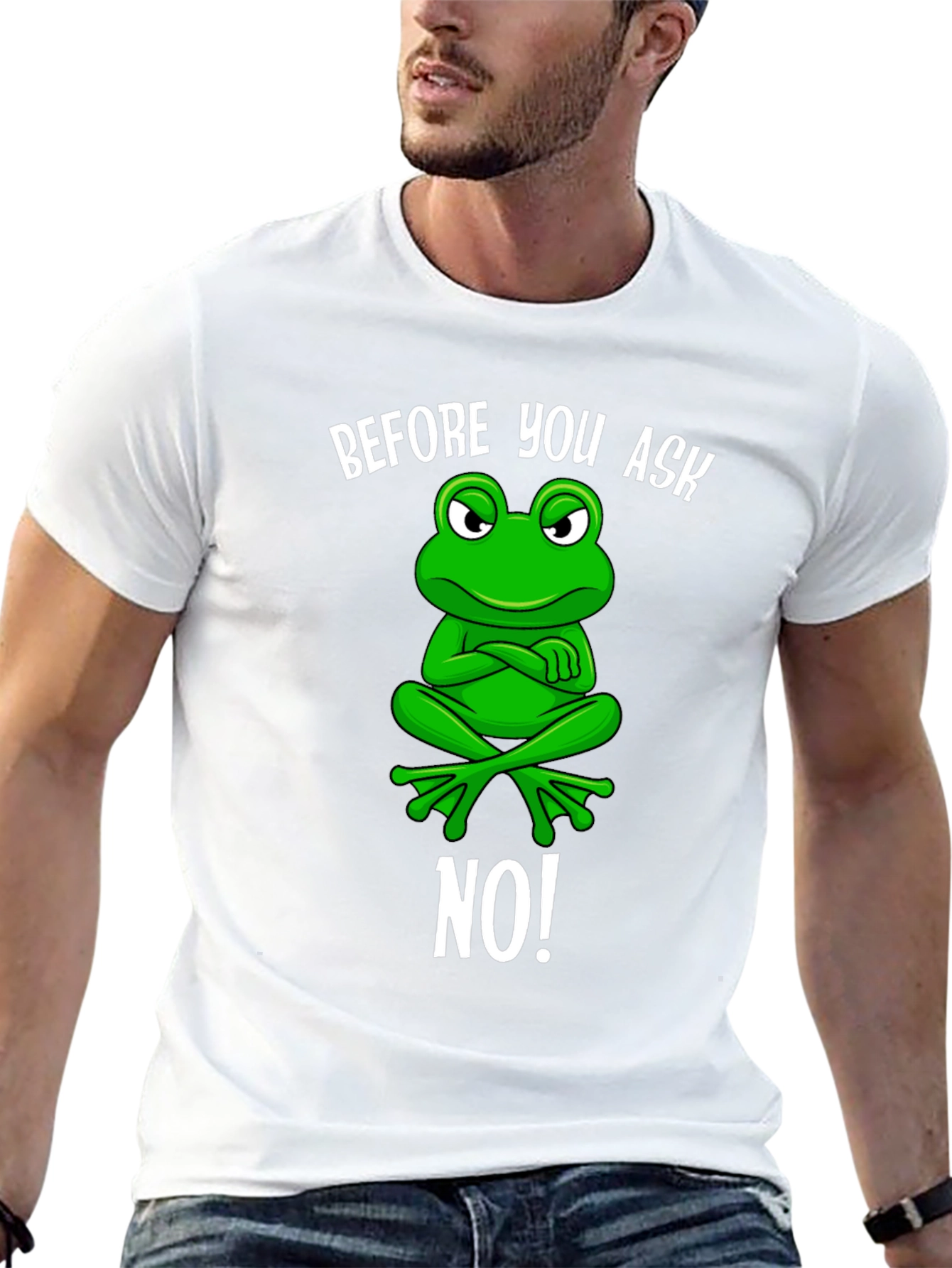 Black Funny Frog T-Shirt - Before You Ask, No! view 13