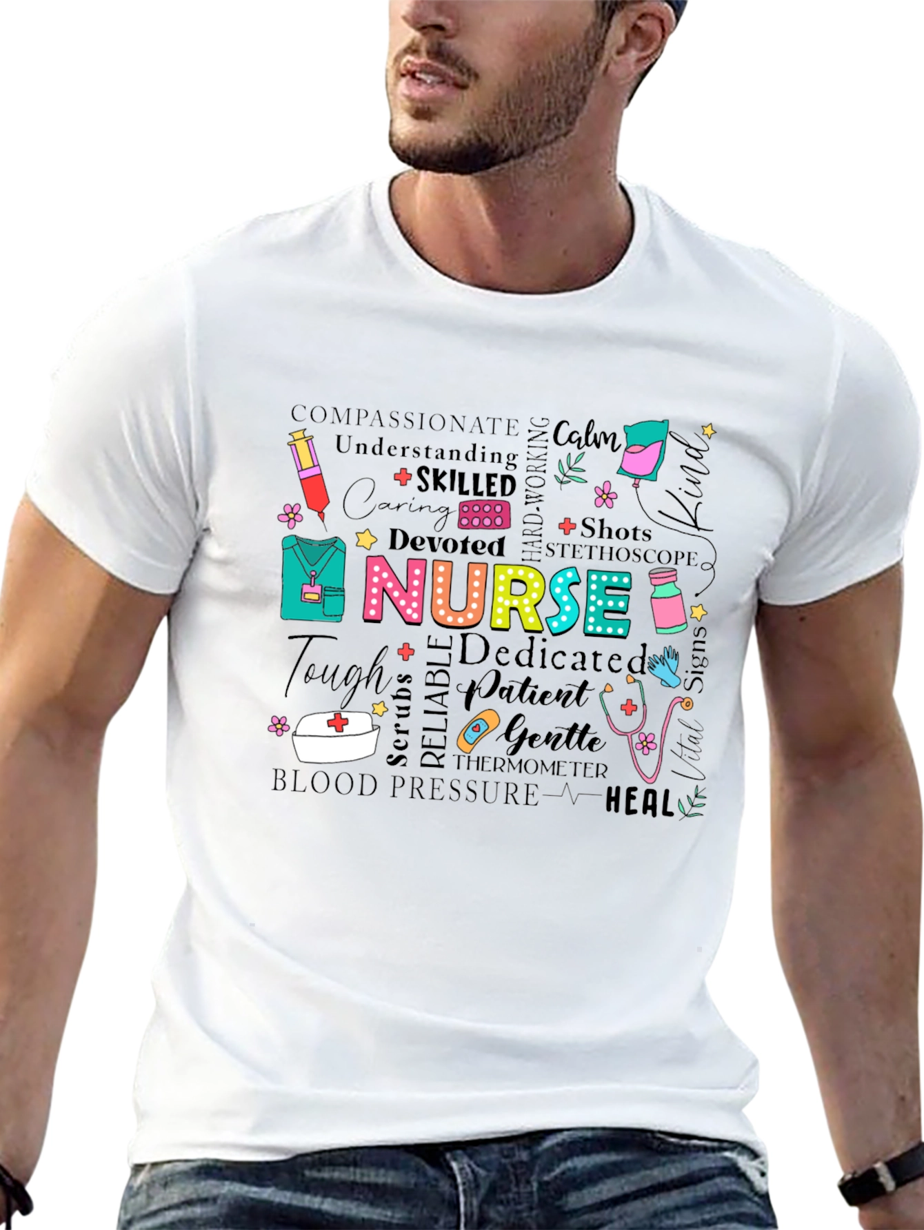 Black Nurse Graphic T-Shirt - Medical Professional Apparel view 13