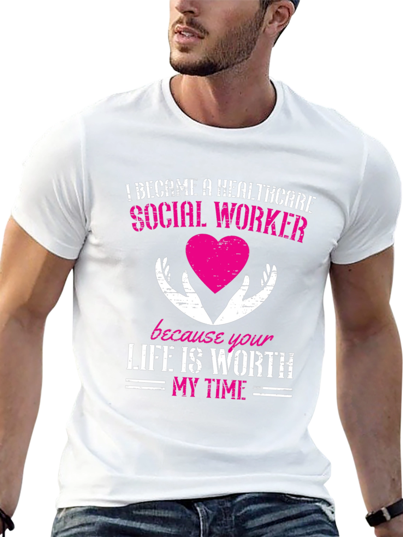 Black Healthcare Social Worker Graphic T-Shirt view 13