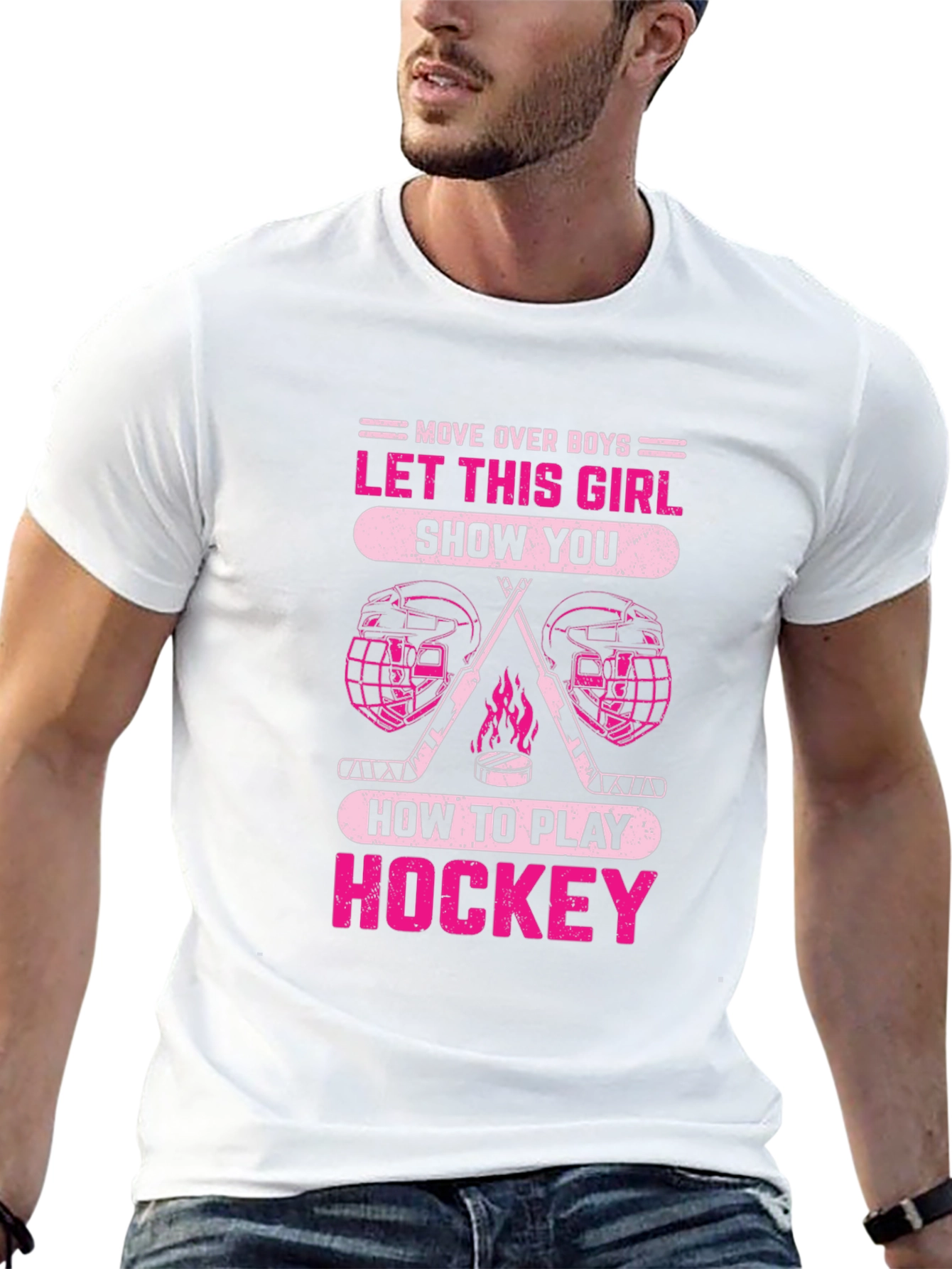 Black Girls Hockey T-Shirt - Move Over Boys! view 13