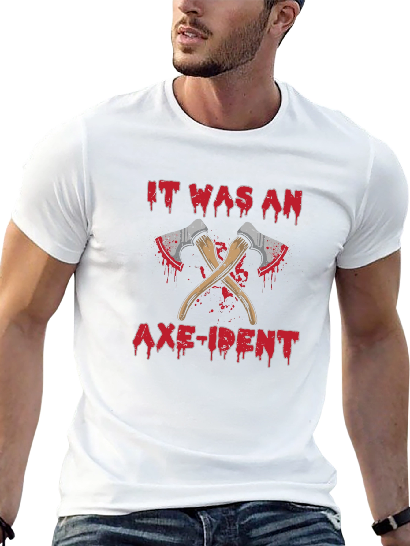 Black It Was An Axe-ident T-Shirt Funny Sarcastic Tee view 13