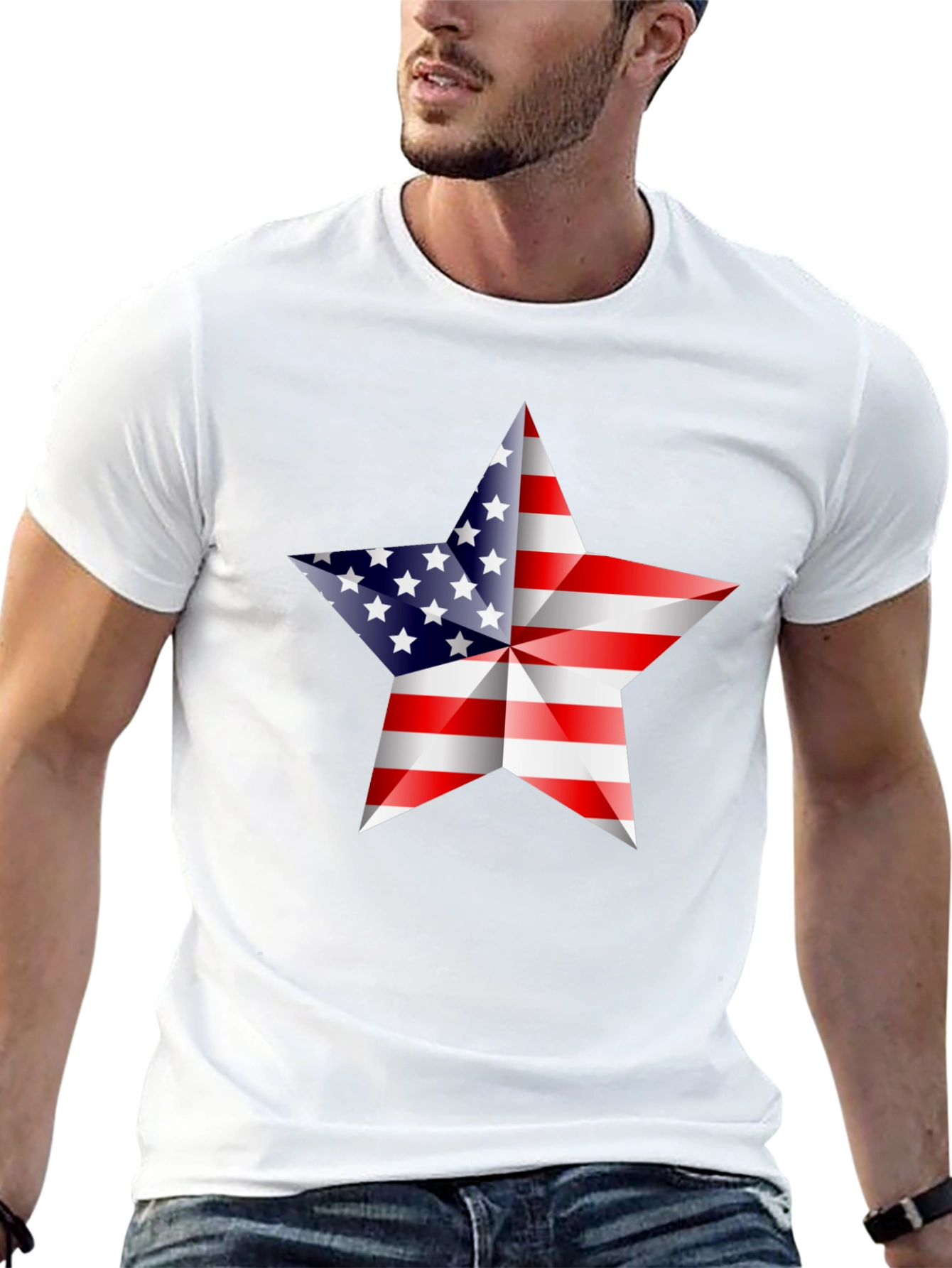 Black American Flag Star Graphic Tee - Patriotic Shirt view 13