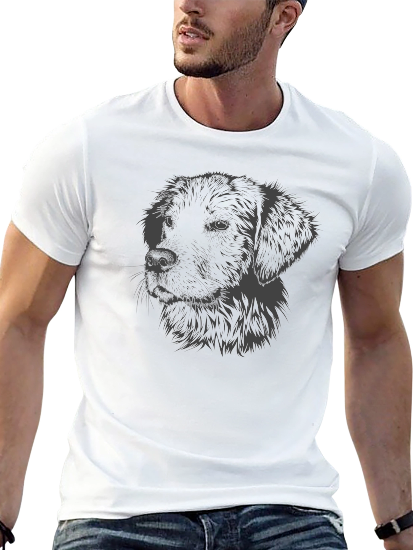 Black Dog Graphic T-Shirt - Classic Crew Neck view 13