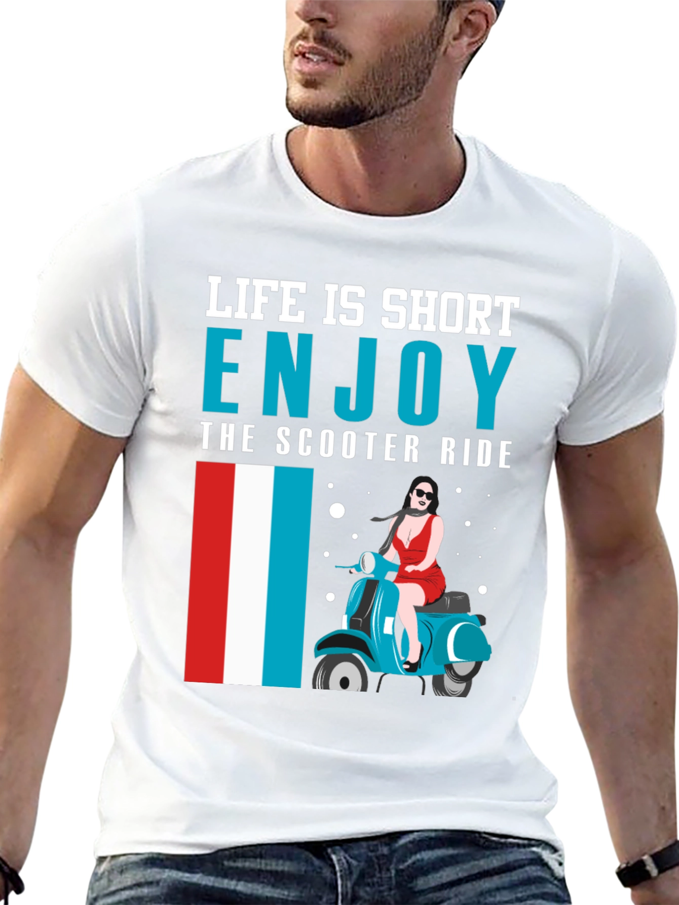 Black Life is Short Enjoy the Scooter Ride Graphic Tee view 13