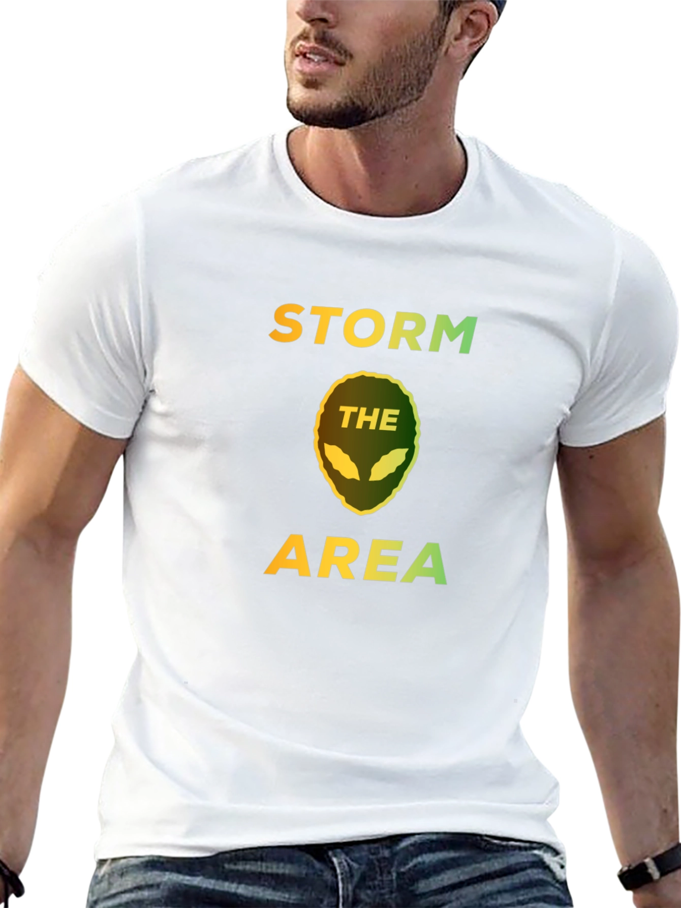 Black Storm the Area Alien Graphic T-Shirt view 13