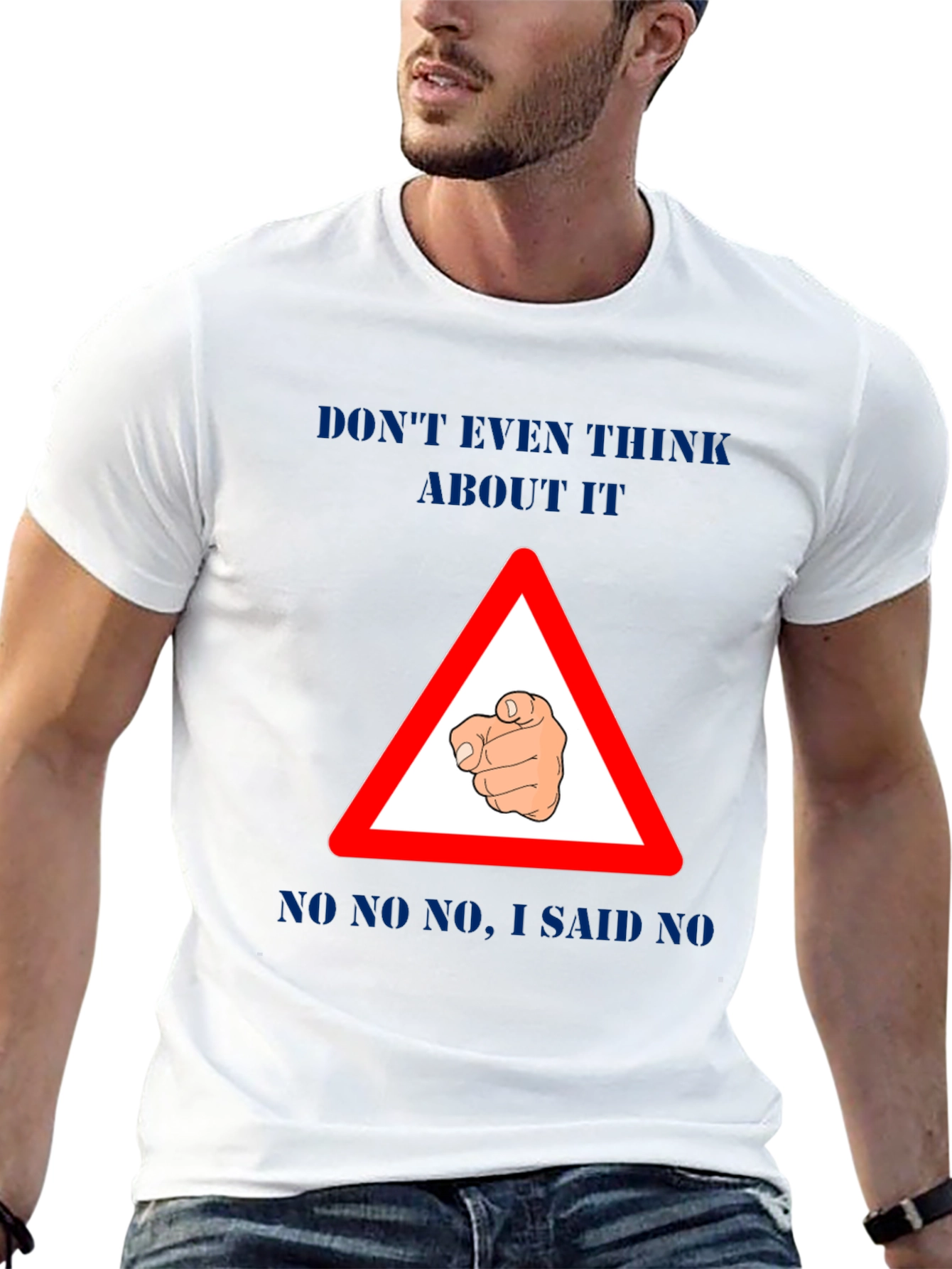 Black Funny "Don't Even Think About It" Graphic T-Shirt view 13