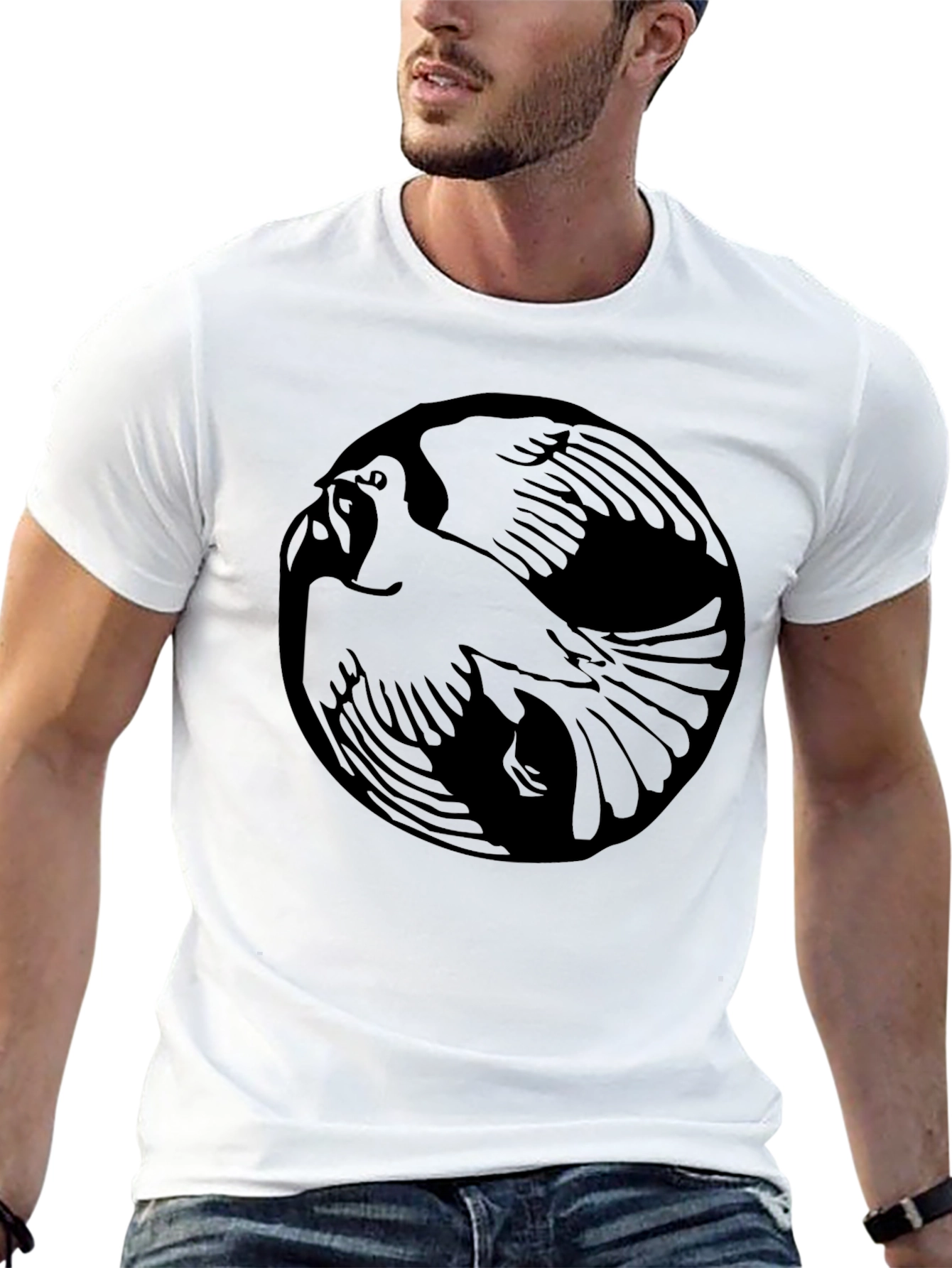 Black Raven Yin Yang Graphic Tee - Black Cotton Blend view 13