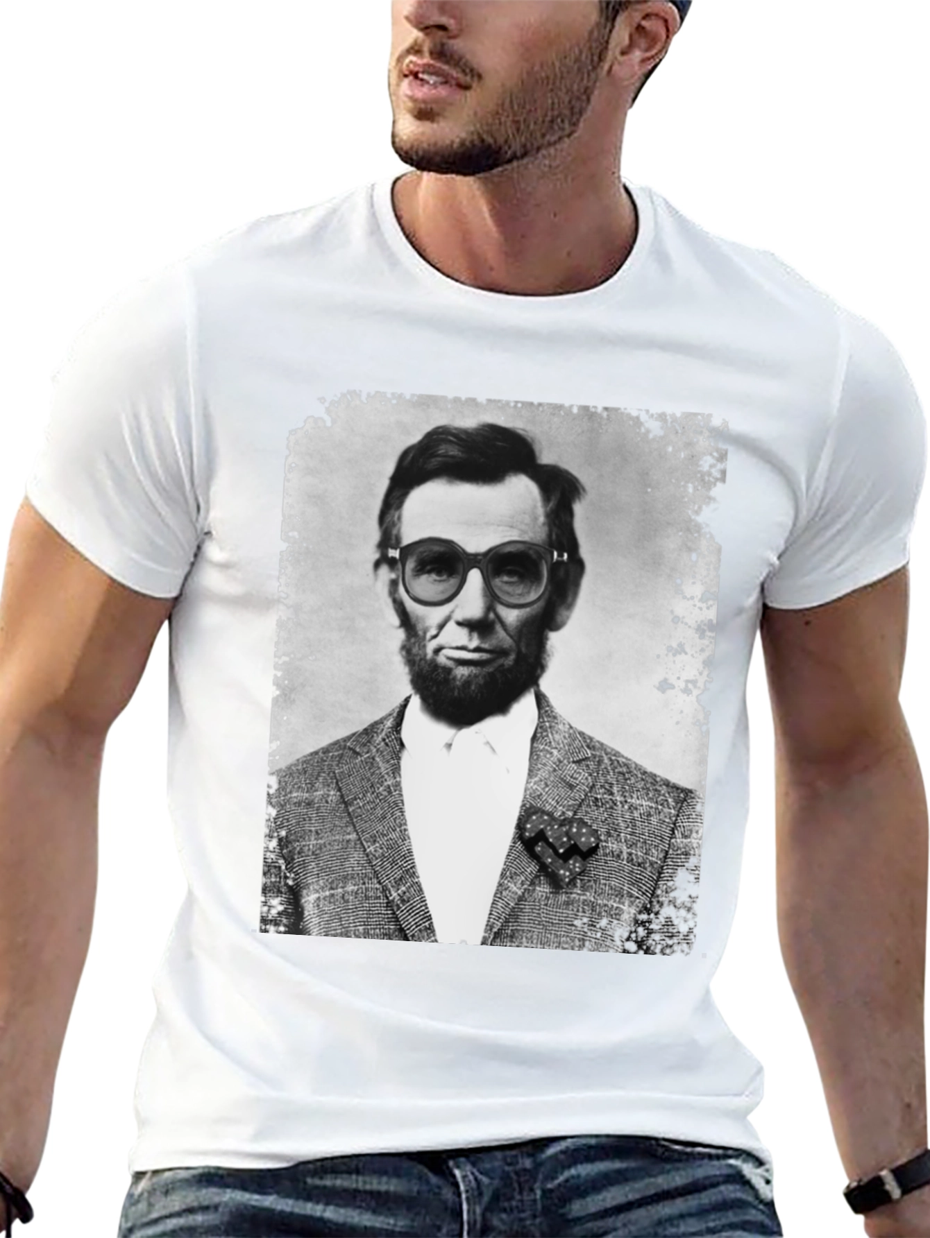 Black Abraham Lincoln in Shades T-Shirt view 13