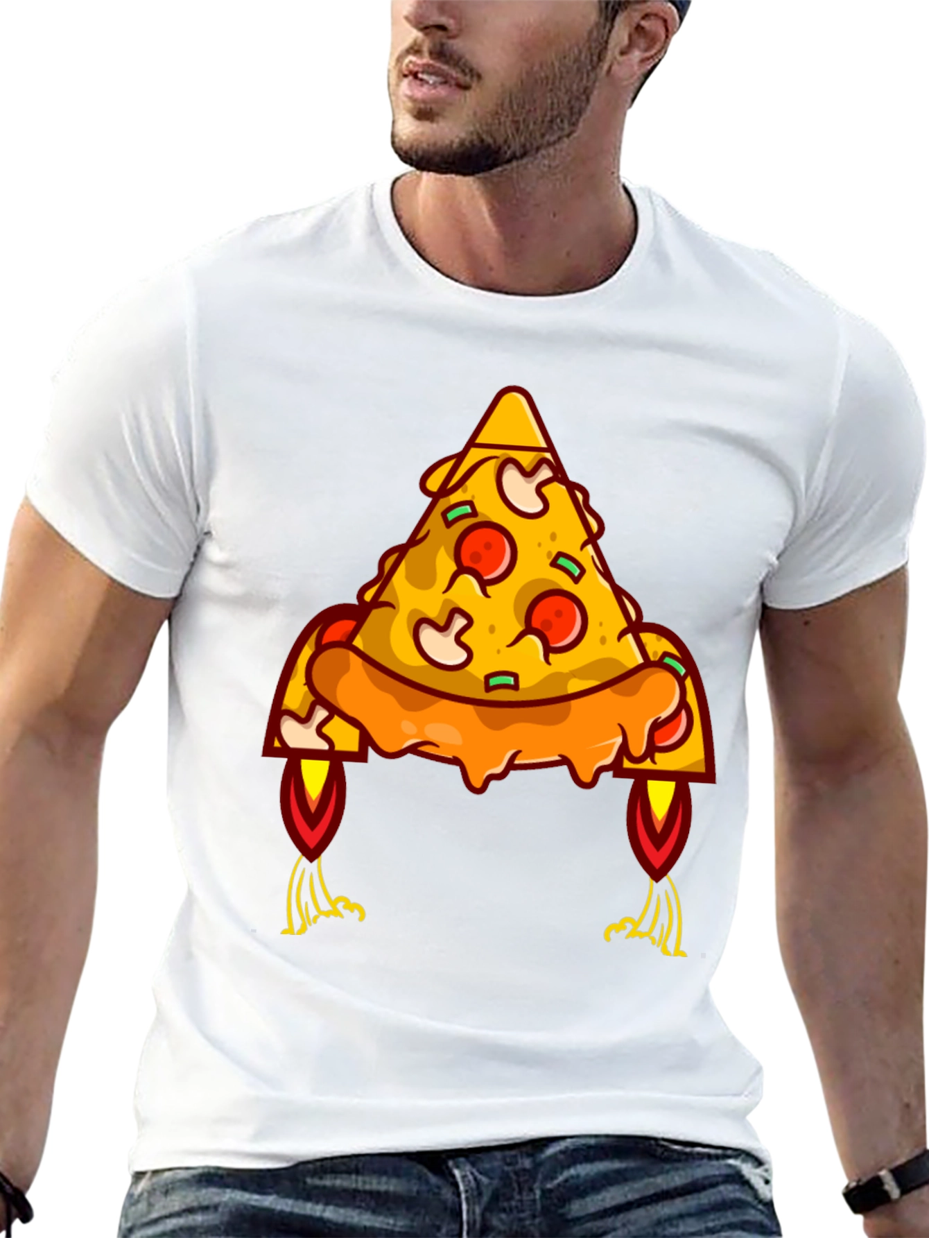 Black Pizza Rocket Graphic Tee - Black view 13