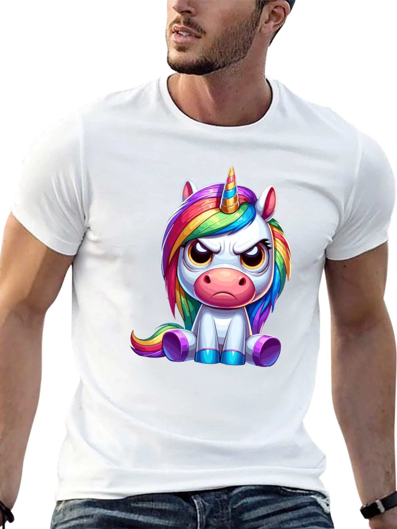 Black Grumpy Unicorn Graphic Tee - Black view 13