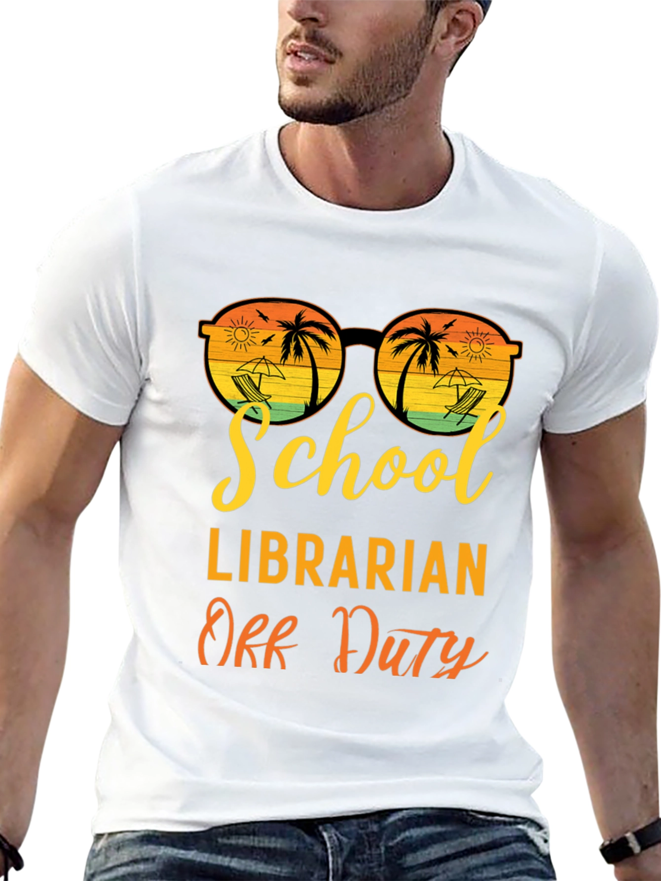 Black School Librarian Off Duty Graphic T-Shirt view 13