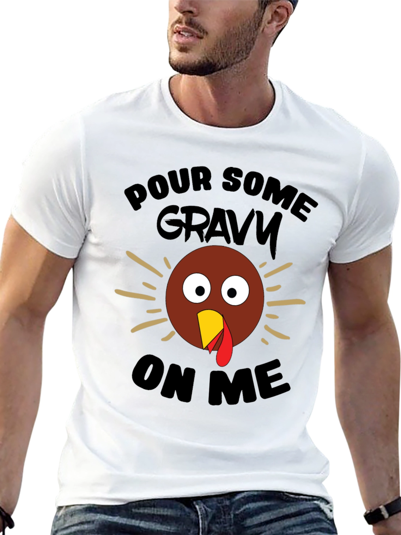 Black Funny Thanksgiving Turkey Gravy T-Shirt view 13