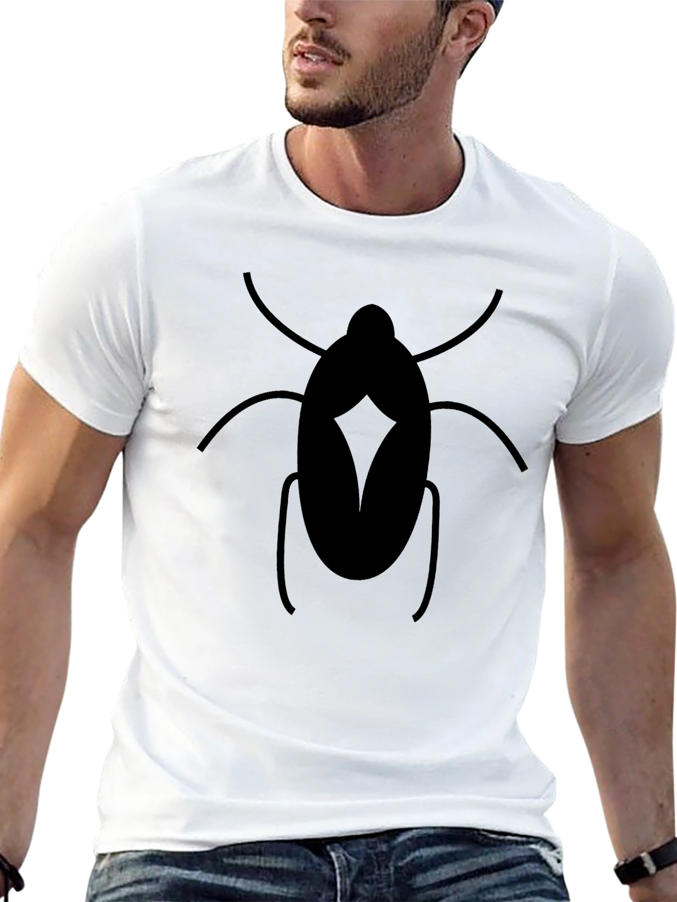 Black Cockroach Graphic Tee - Black Cotton T-Shirt view 13