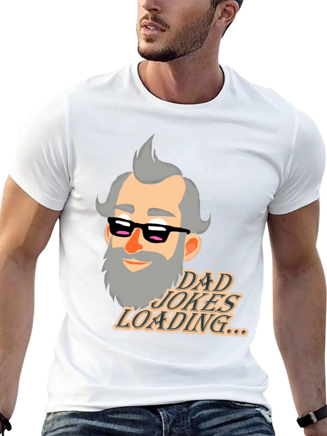 Black Dad Jokes Loading T-Shirt - Funny Father's Day Gift view 13